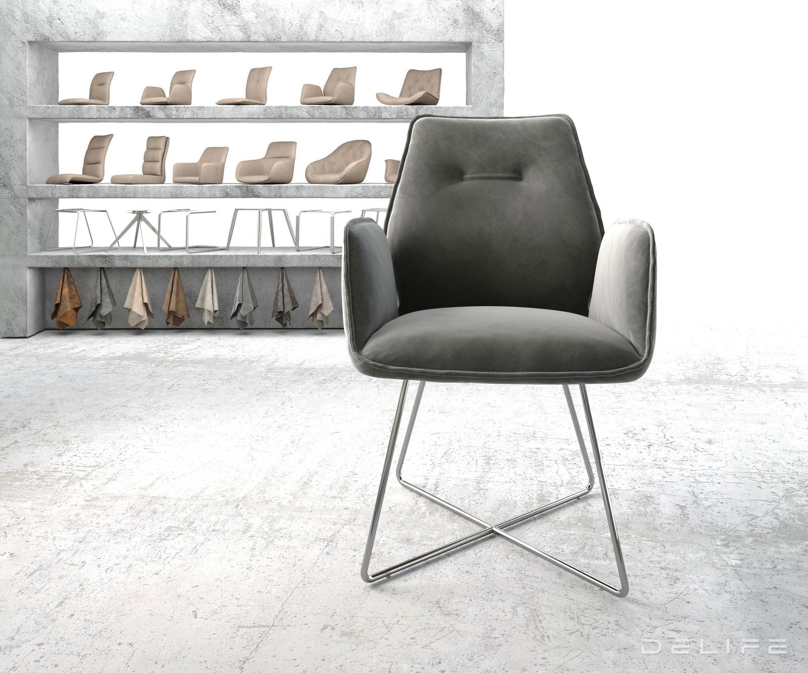 Jedilni stol Zoa, Material: Žamet