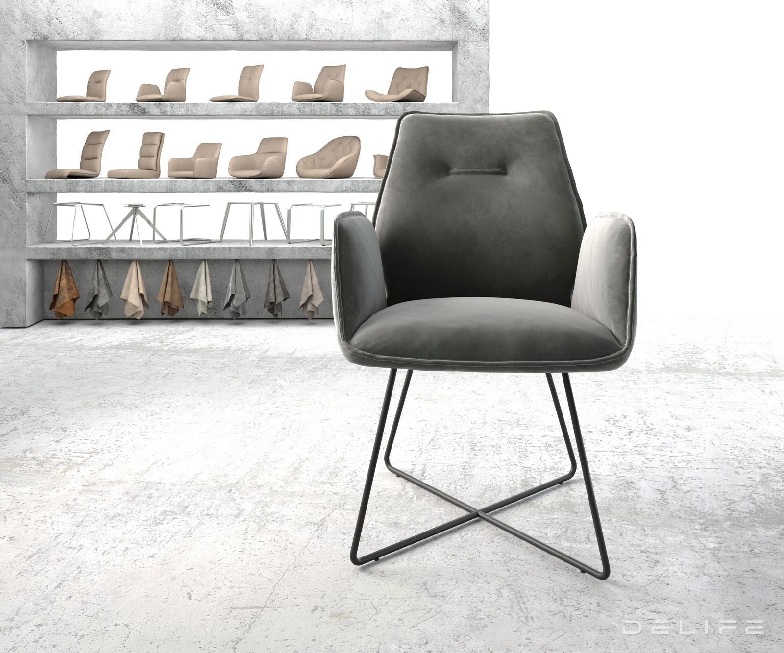 Jedilni stol Zoa, Material: Žamet