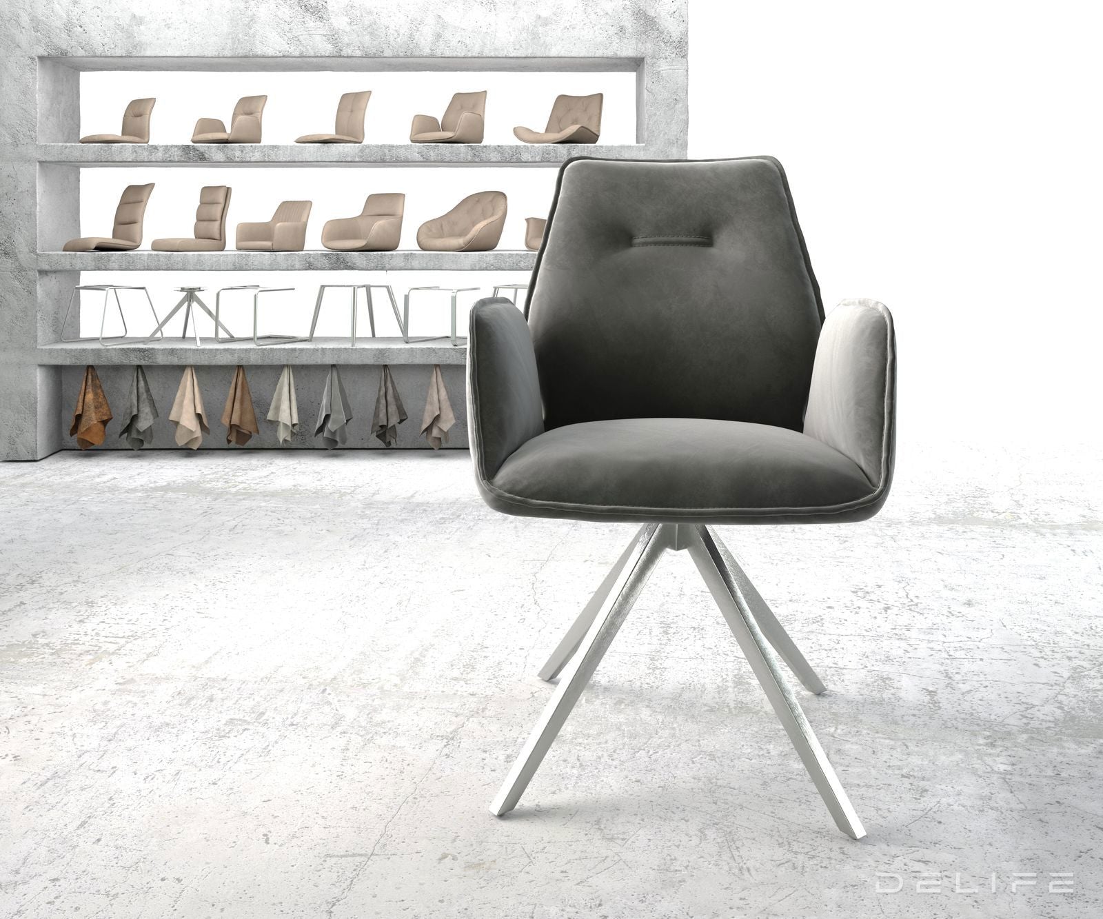 Jedilni stol Zoa, Material: Žamet