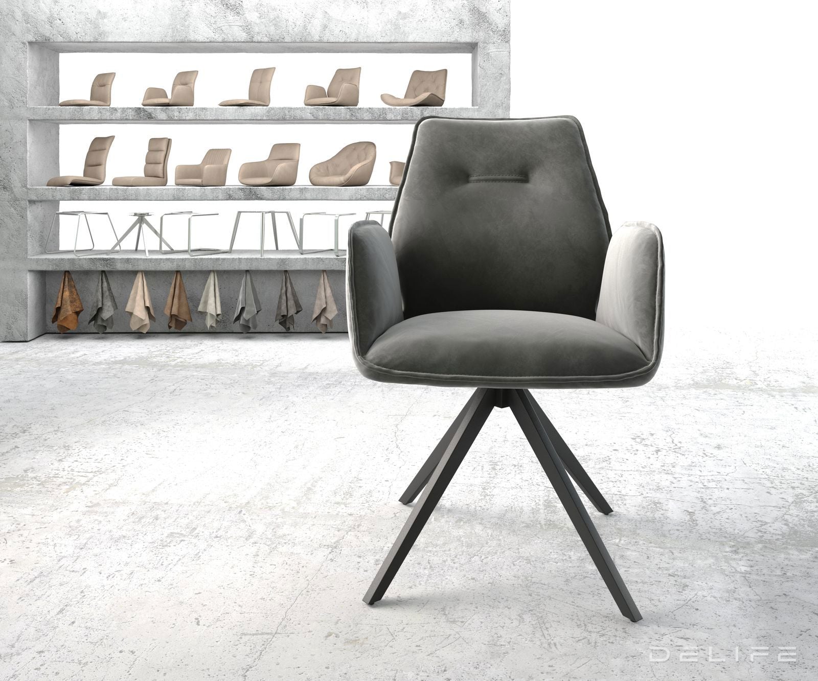 Jedilni stol Zoa, Material: Žamet