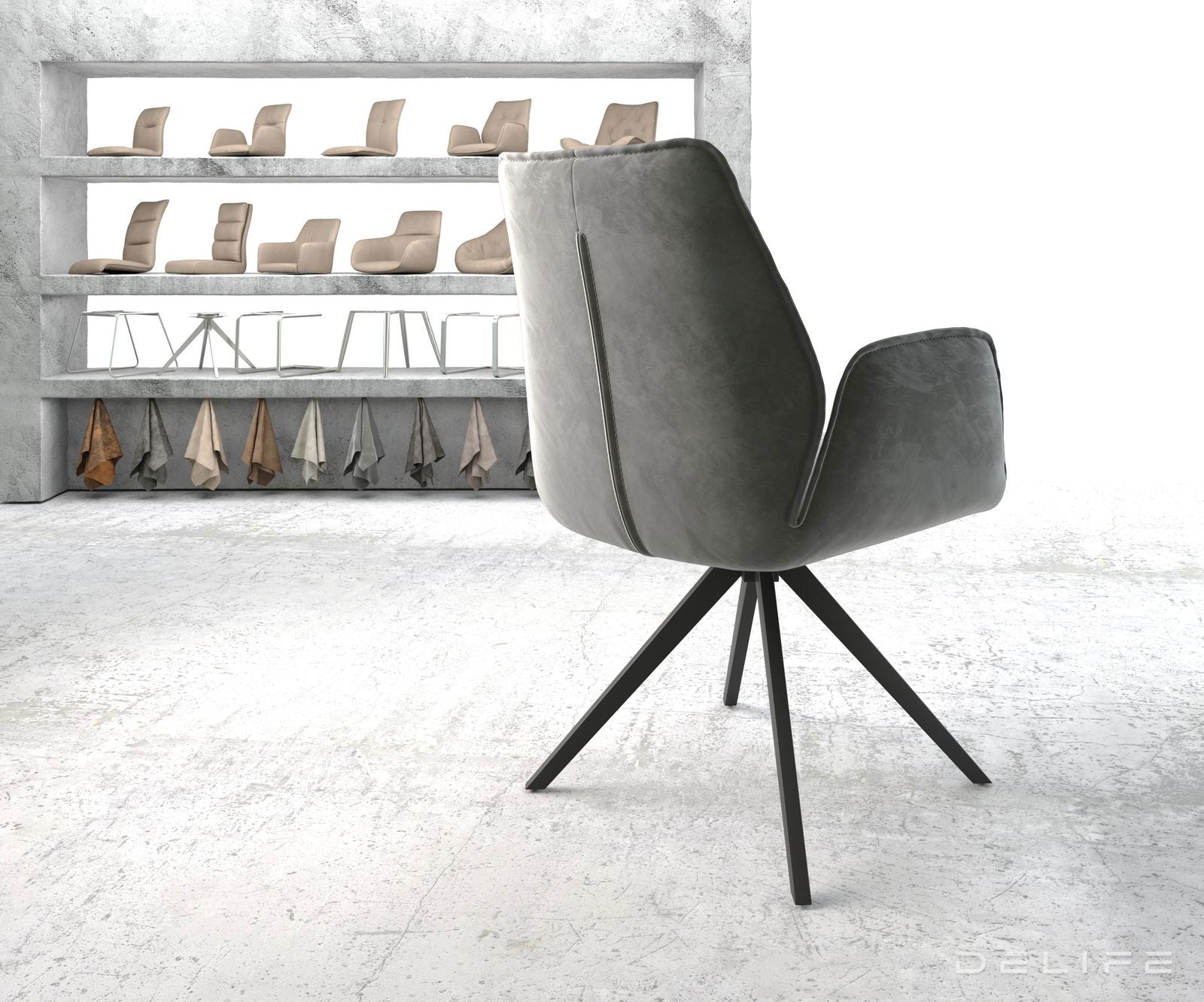 Jedilni stol Zoa, Material: Žamet