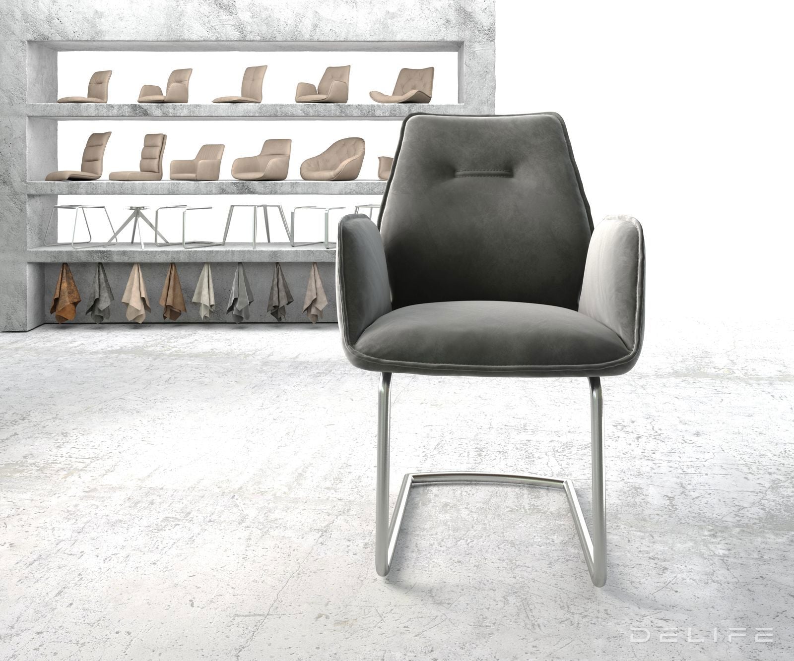 Jedilni stol Zoa, Material: Žamet