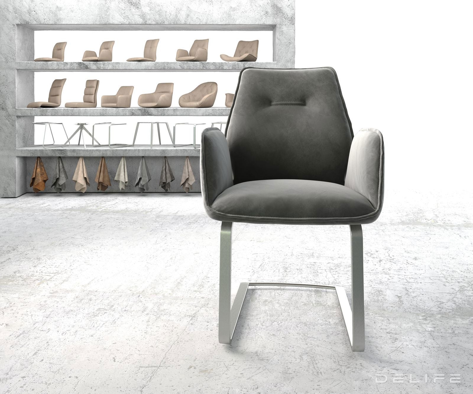 Jedilni stol Zoa, Material: Žamet