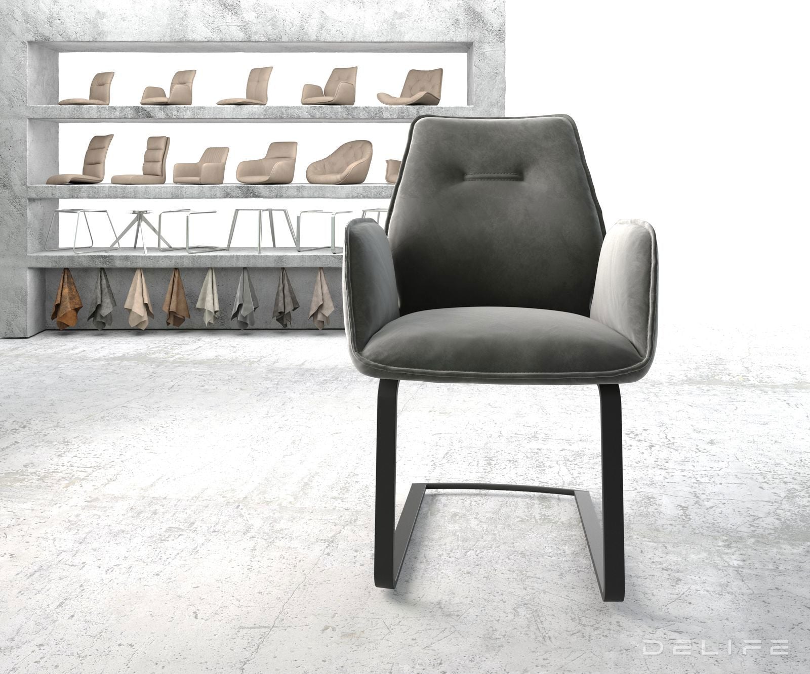 Jedilni stol Zoa, Material: Žamet