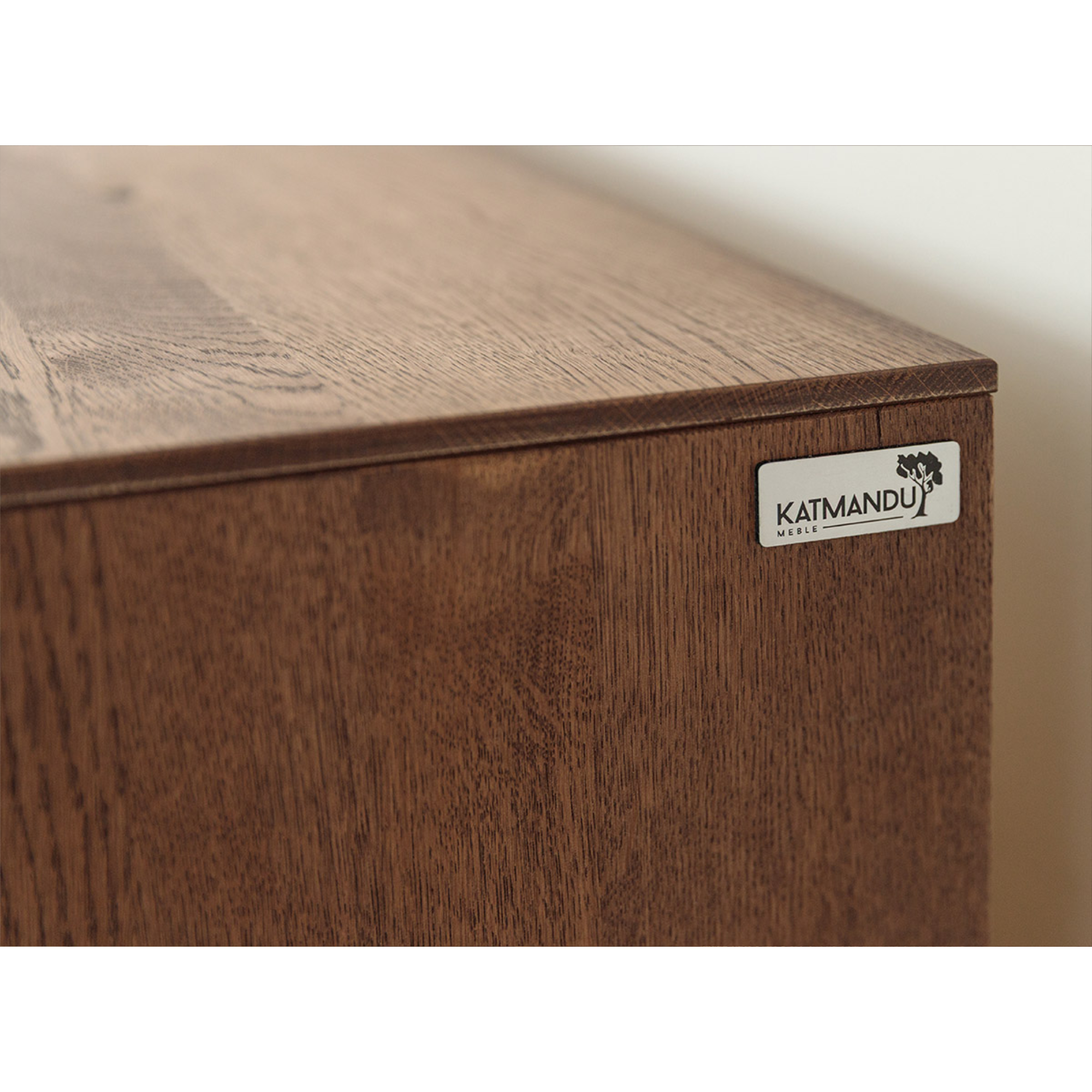 TV komoda Collodi s steklom, material: masivni hrast