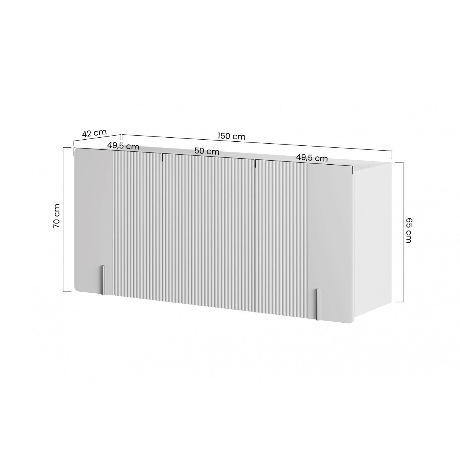 Komoda Malmi 150 cm, 3 vrata in 3 police, material: MDF