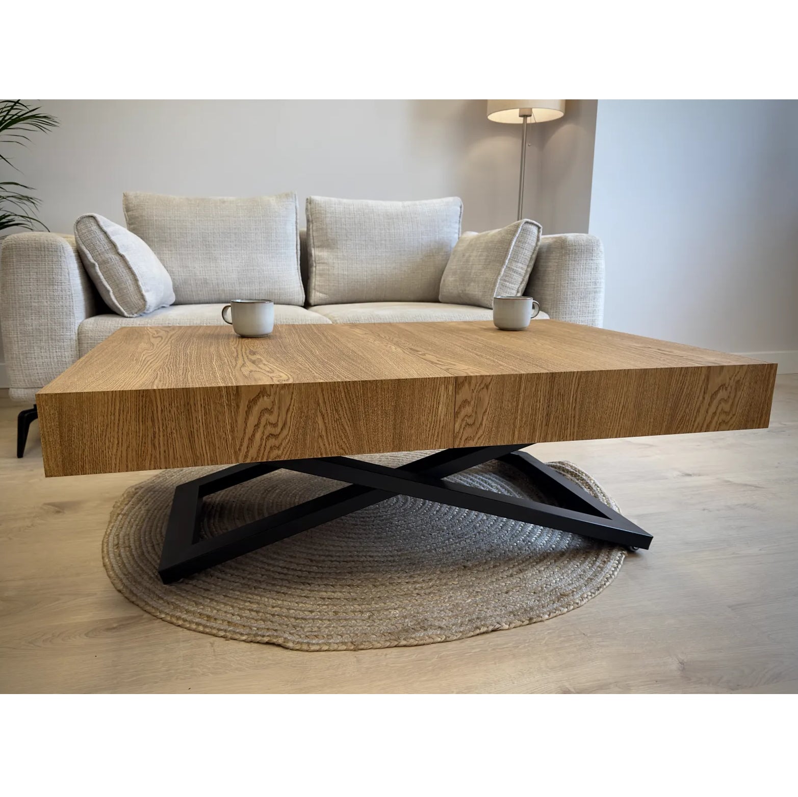 Klubska mizica Sanna U 120/200x90cm, Material: Izbira materiala