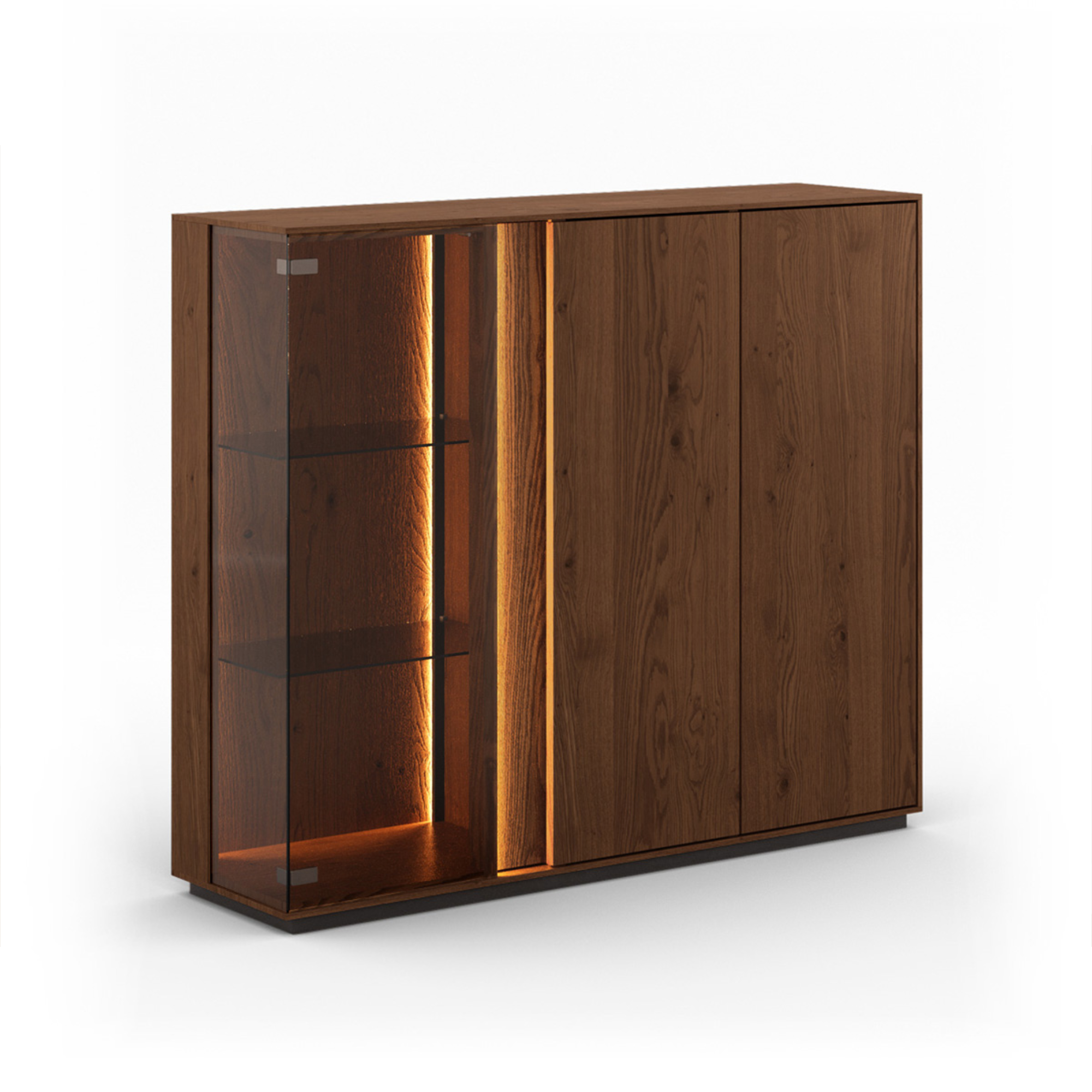 Vitrina Collodi 135x115 cm, Material: Masivno hrastovo les