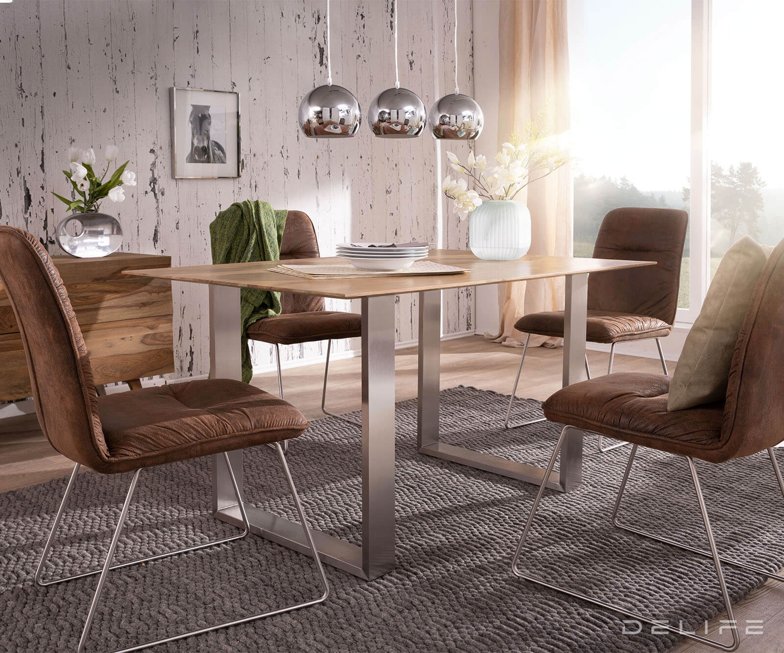 Jedilna miza Edge 2, Material: Akacija