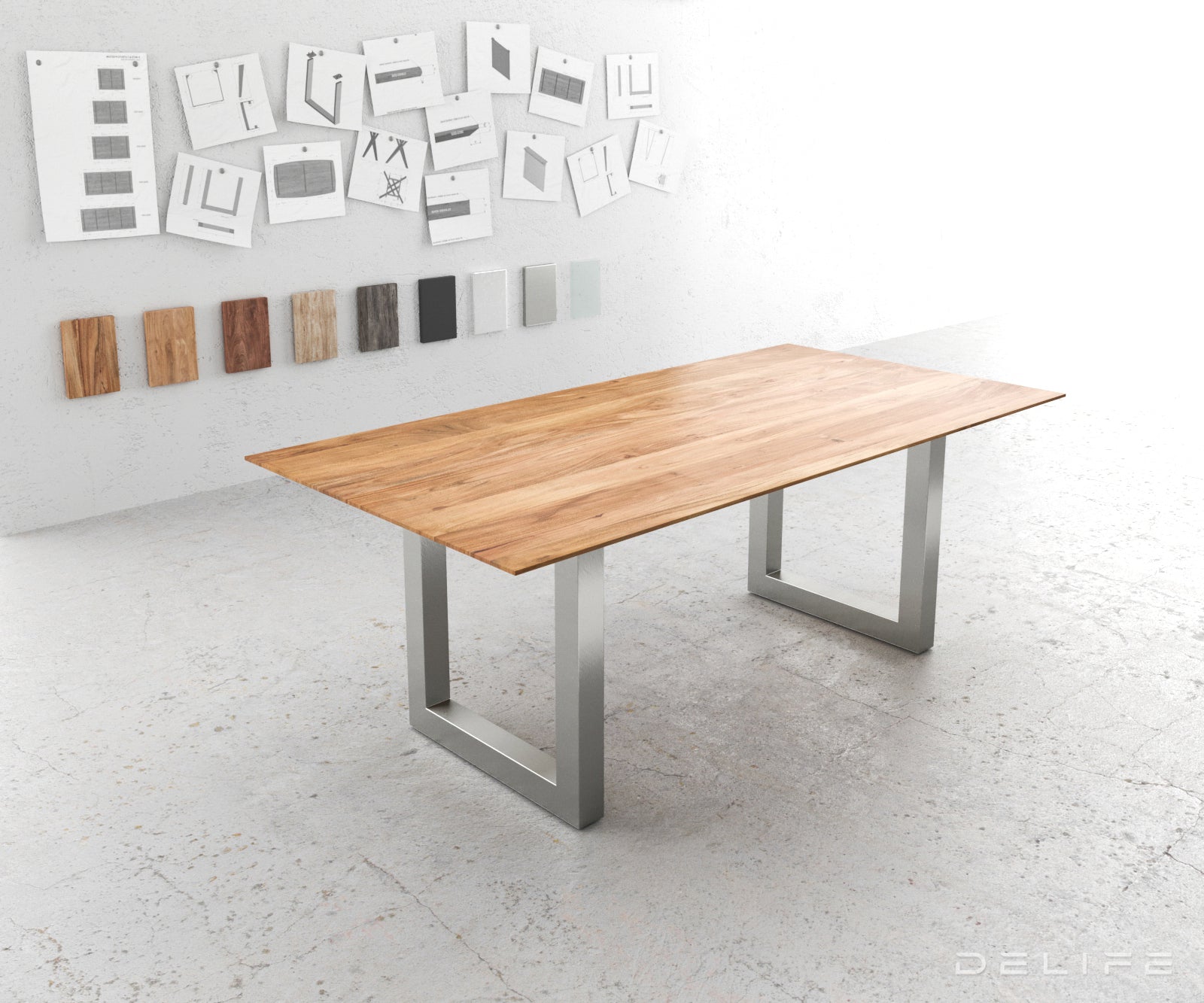 Jedilna miza Edge 2, Material: Akacija