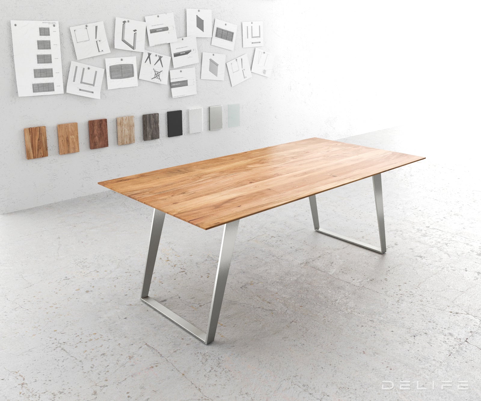 Jedilna miza Edge 2, Material: Akacija