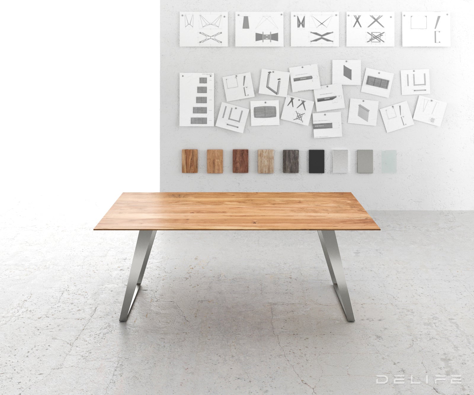 Jedilna miza Edge 2, Material: Akacija