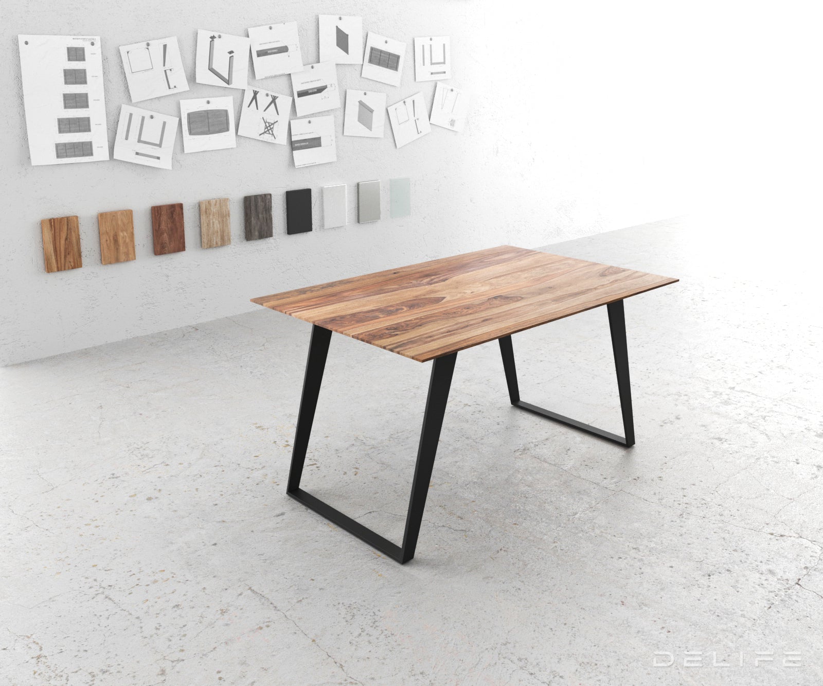 Jedilna miza Edge 2, Material: Akacija