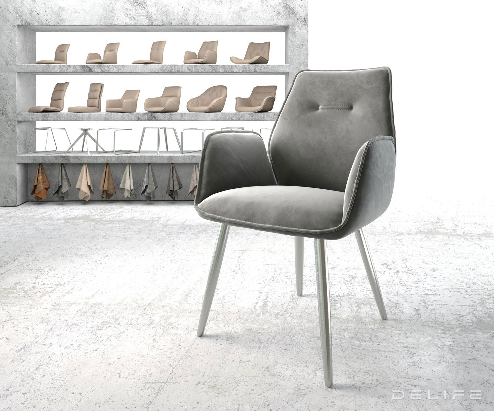 Jedilni stol Zoa, Material: Žamet