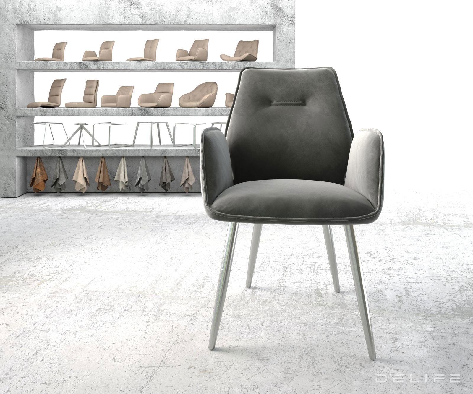 Jedilni stol Zoa, Material: Žamet