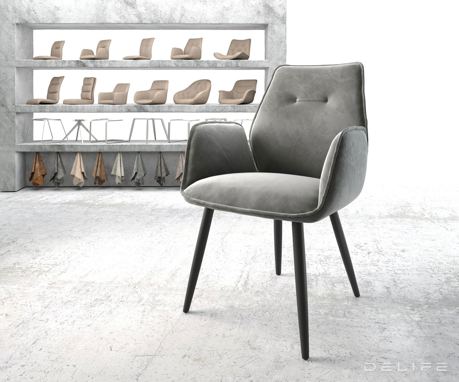 Jedilni stol Zoa, Material: Žamet