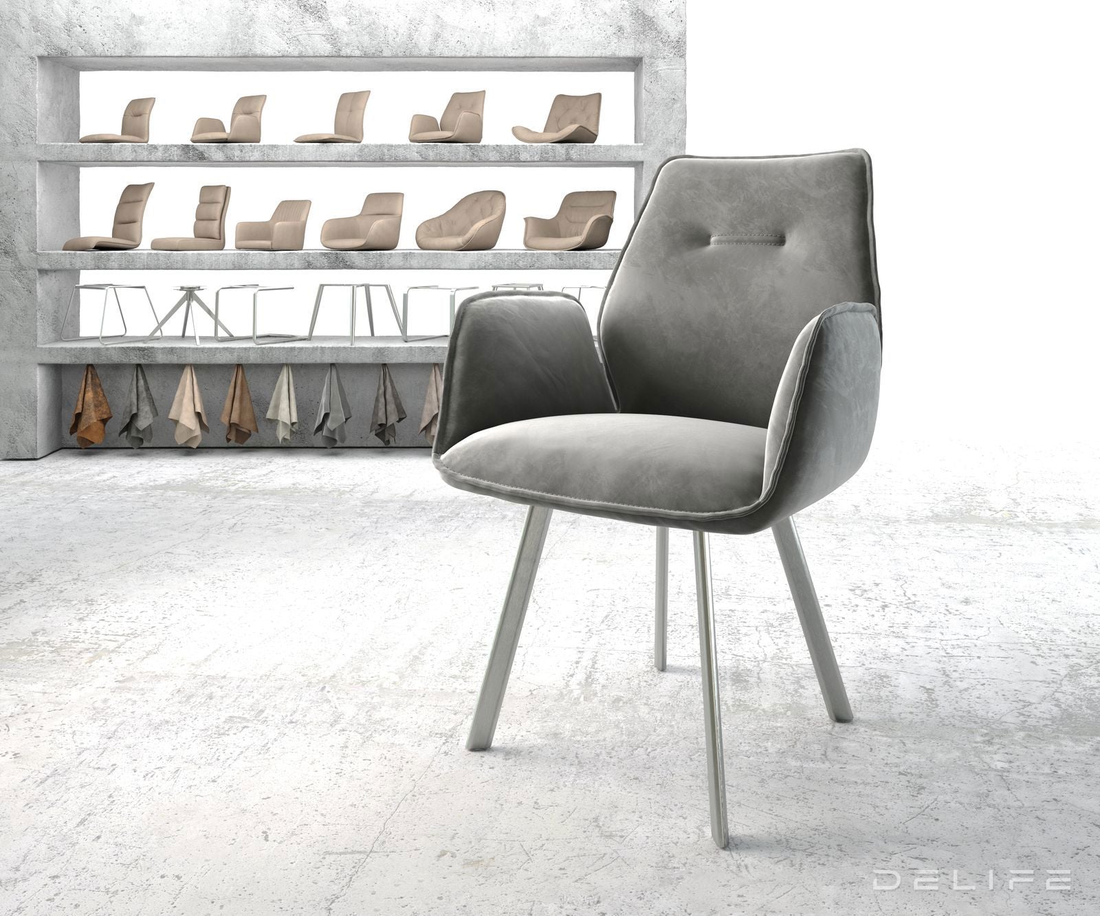 Jedilni stol Zoa, Material: Žamet