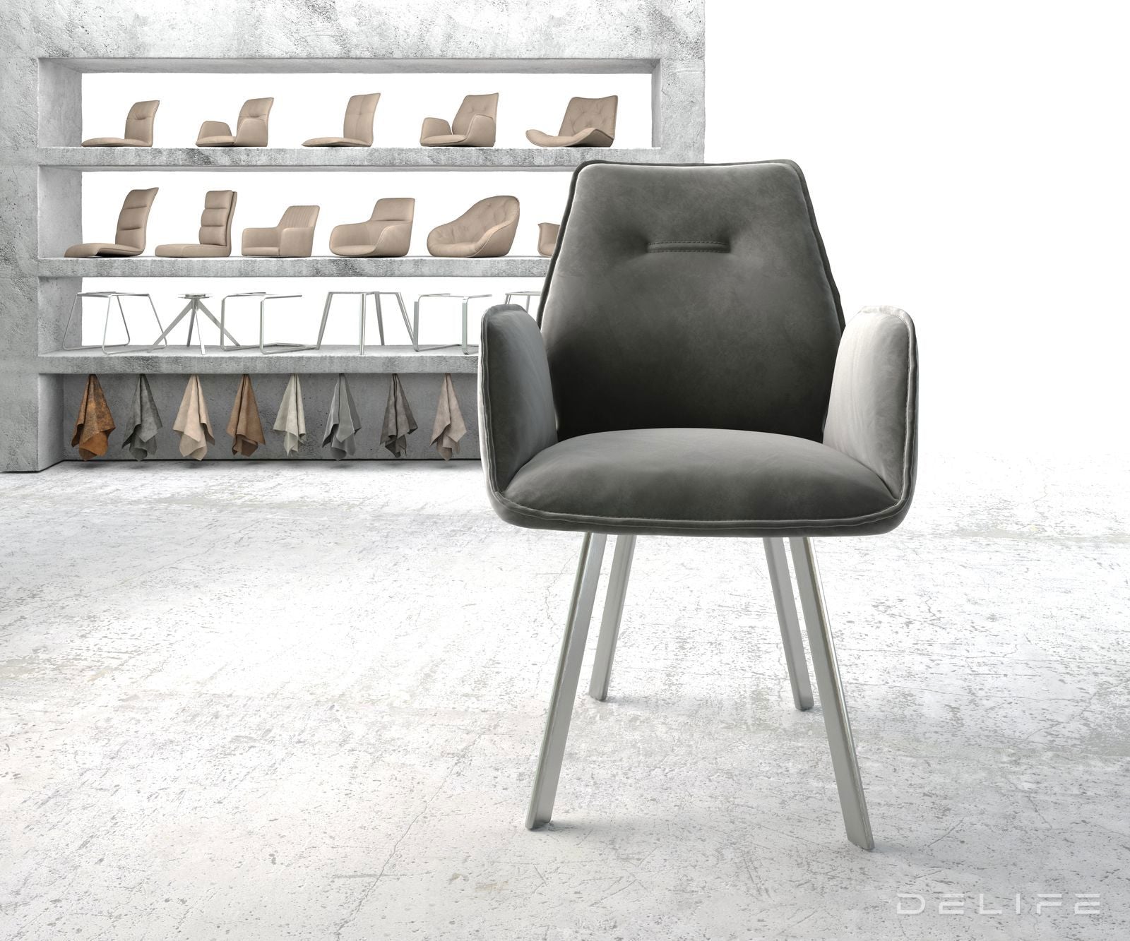 Jedilni stol Zoa, Material: Žamet