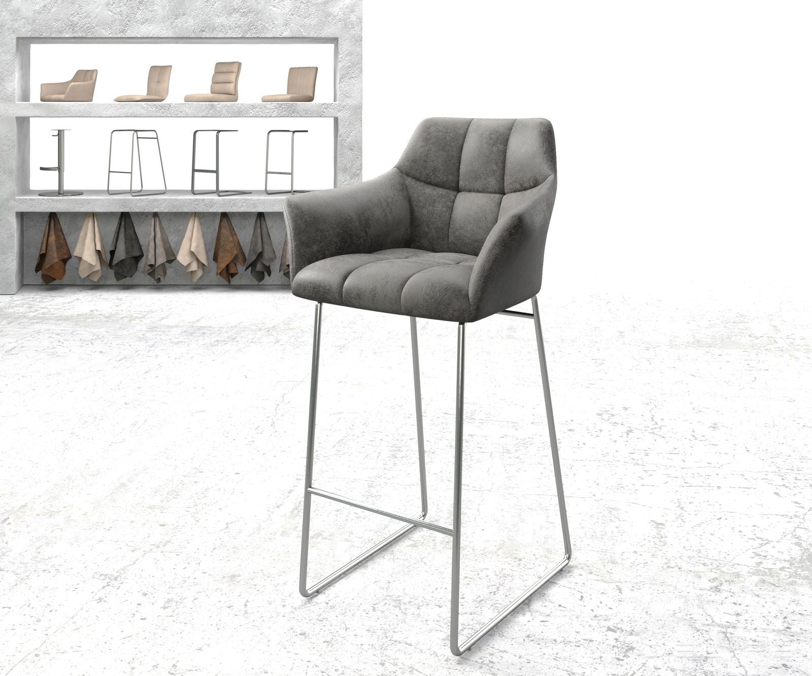 Barski stol Yulo, Material: Mikrofibra