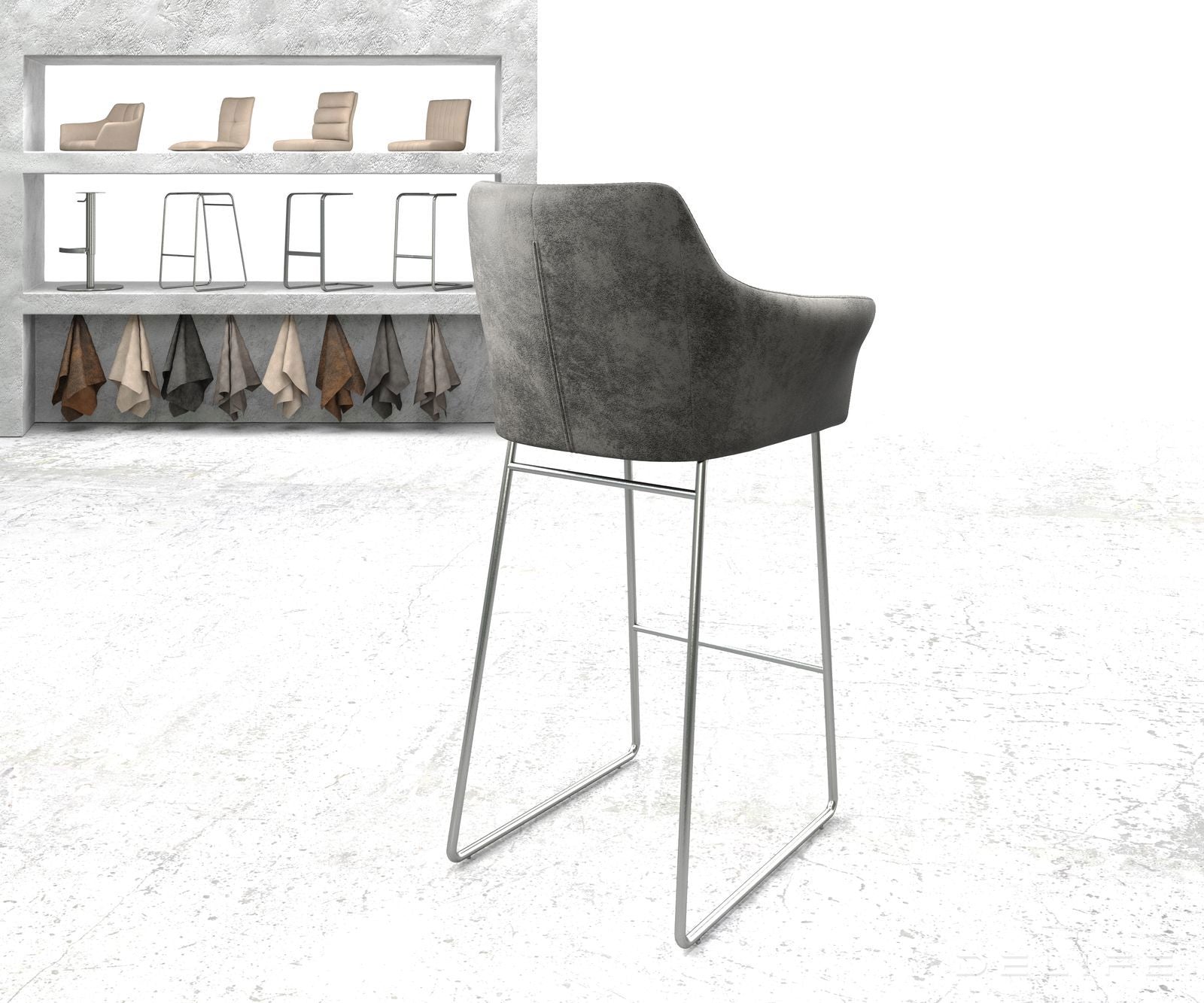 Barski stol Yulo, Material: Mikrofibra