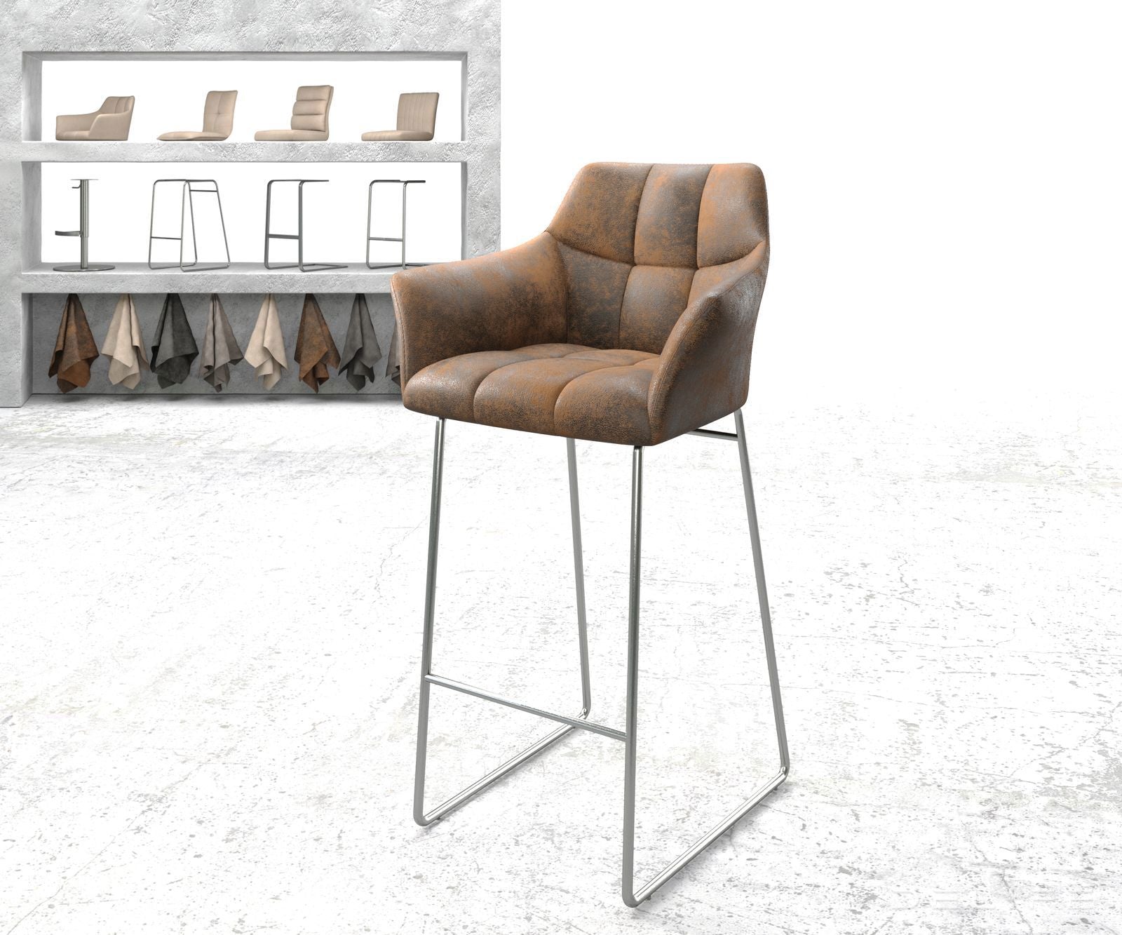 Barski stol Yulo, Material: Mikrofibra