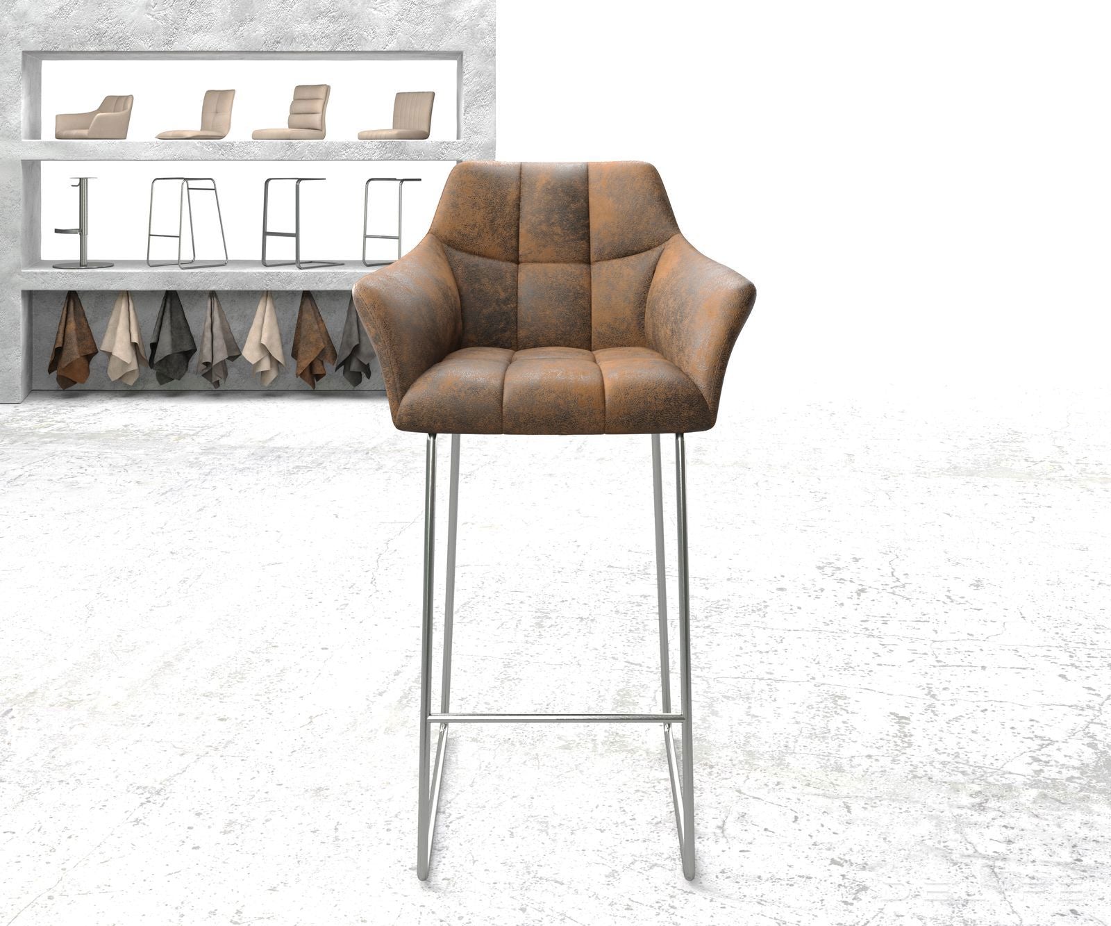 Barski stol Yulo, Material: Mikrofibra