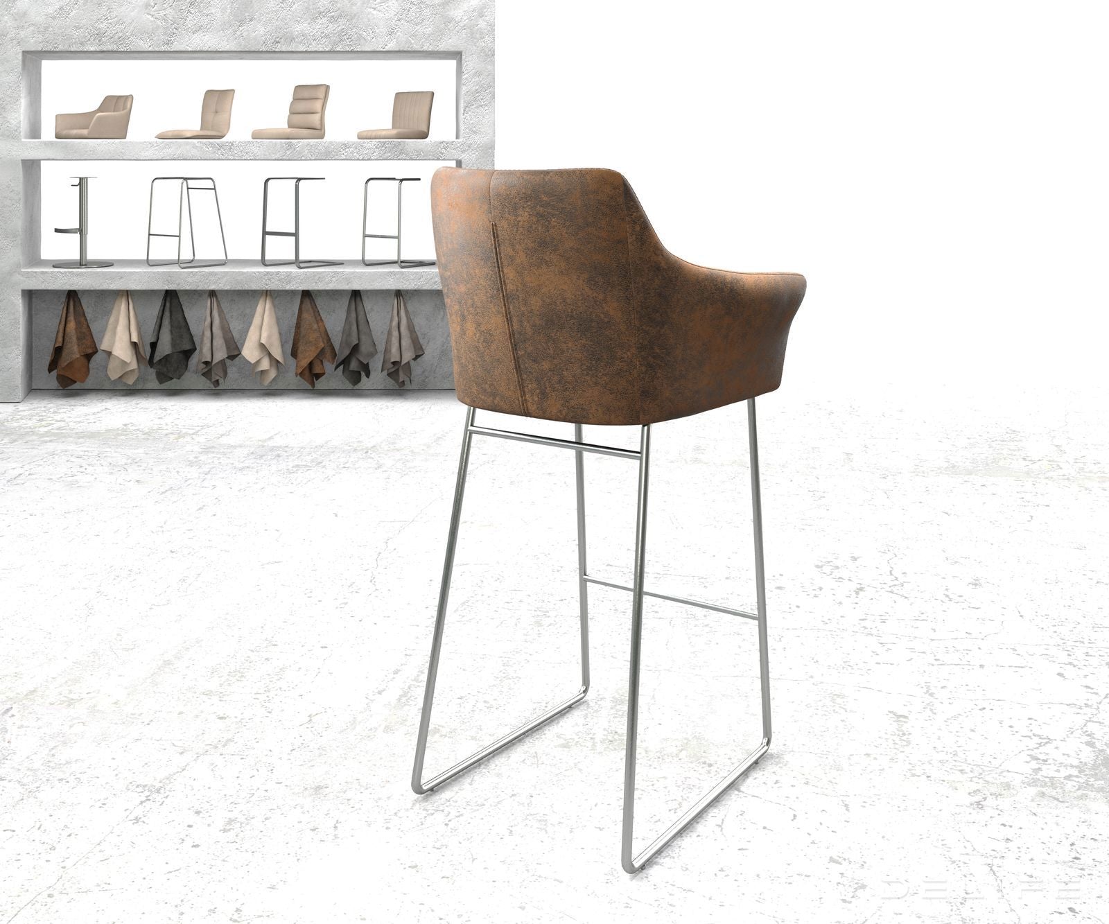 Barski stol Yulo, Material: Mikrofibra