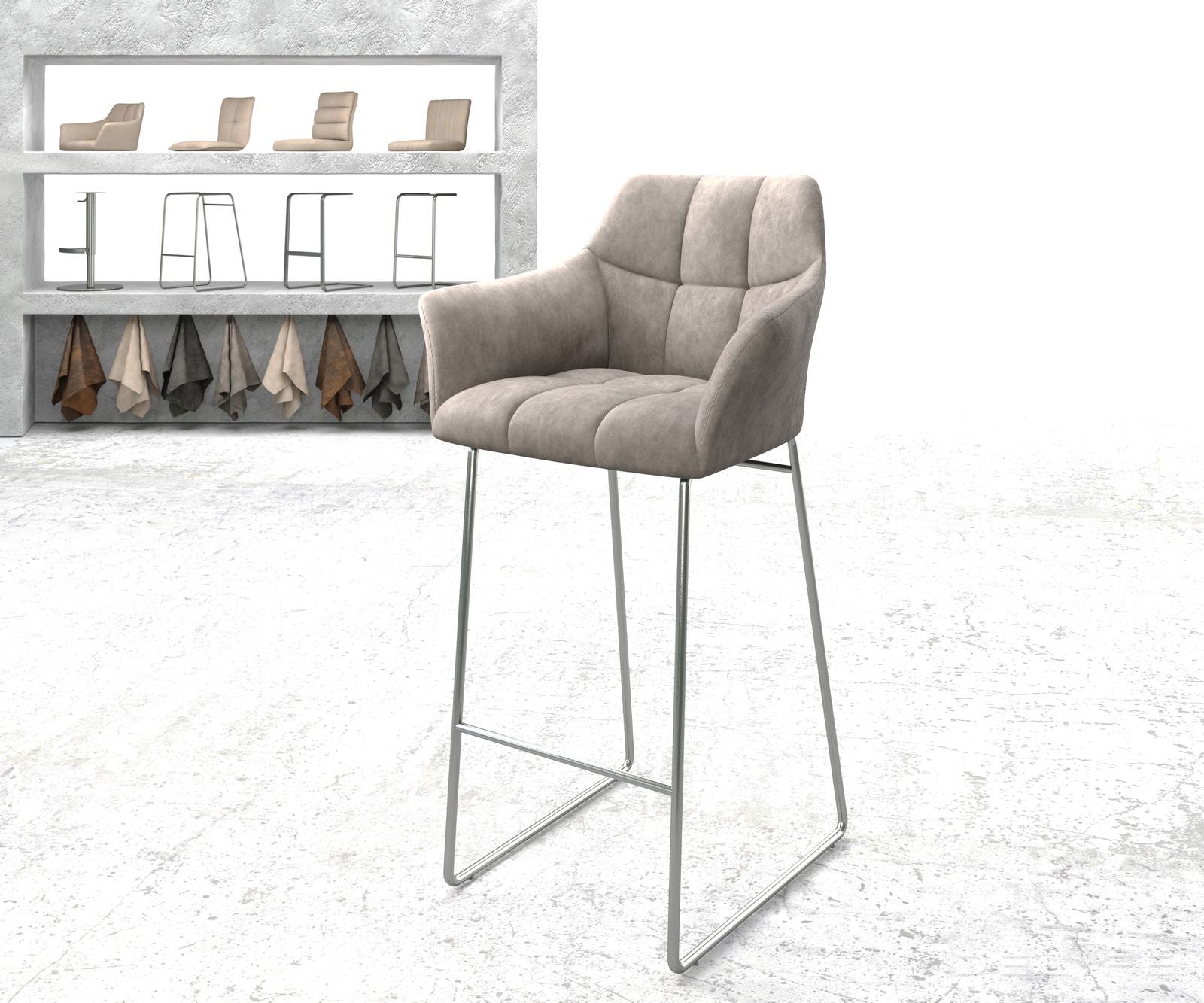 Barski stol Yulo, Material: Mikrofibra