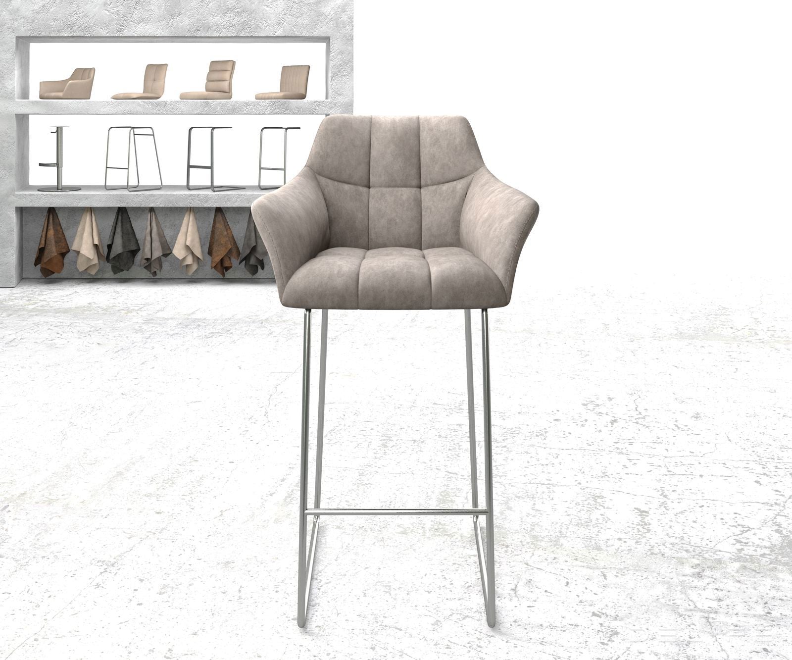 Barski stol Yulo, Material: Mikrofibra