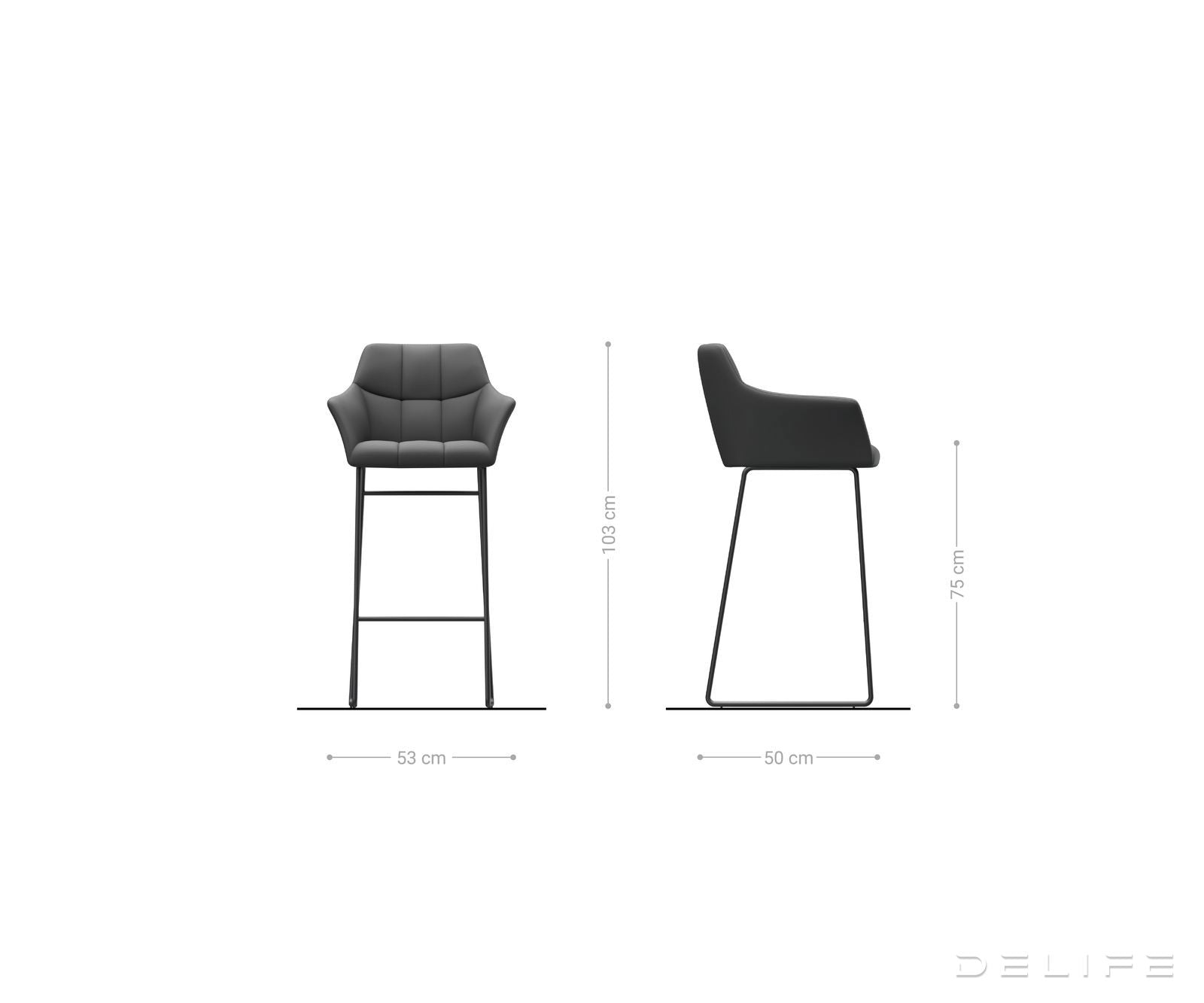 Barski stol Yulo, Material: Mikrofibra