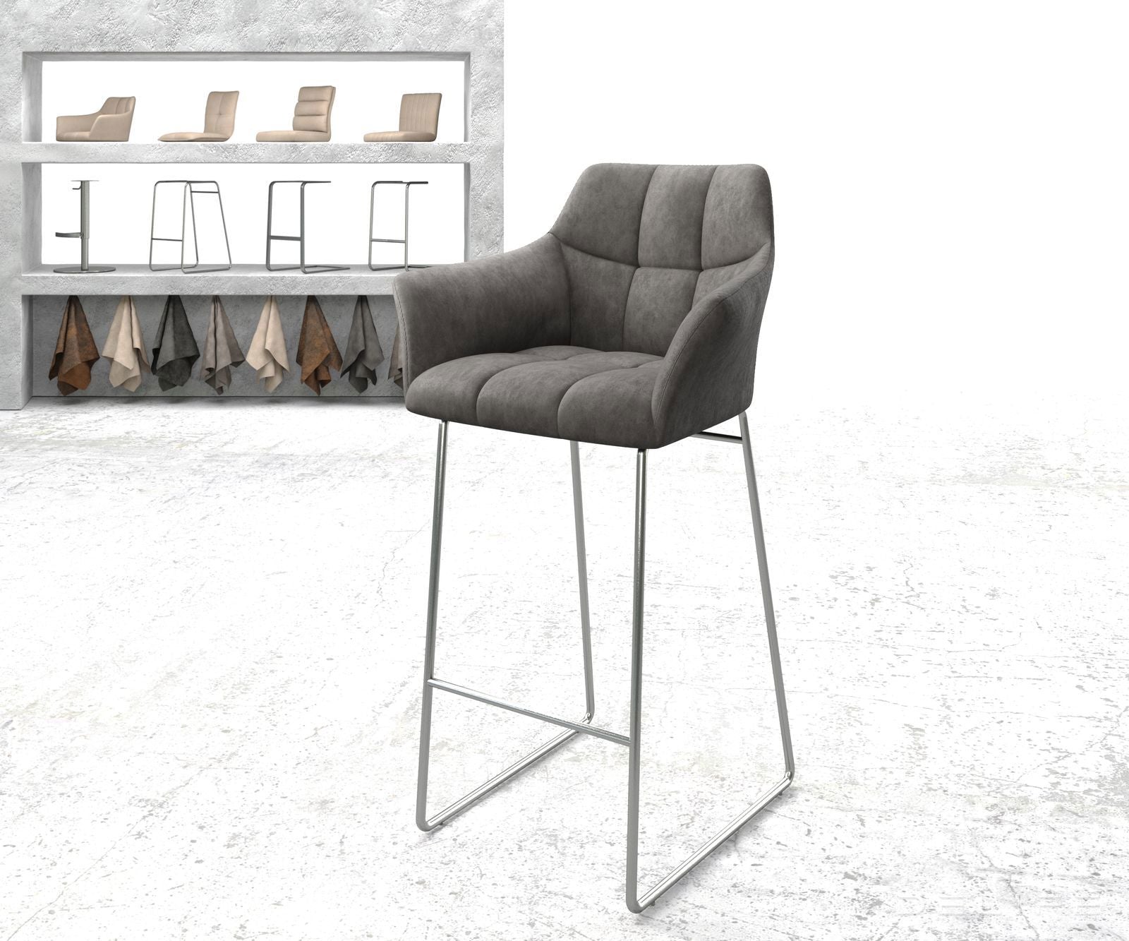 Barski stol Yulo, Material: Mikrofibra