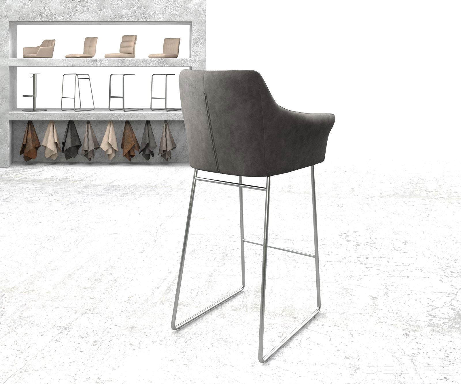 Barski stol Yulo, Material: Mikrofibra