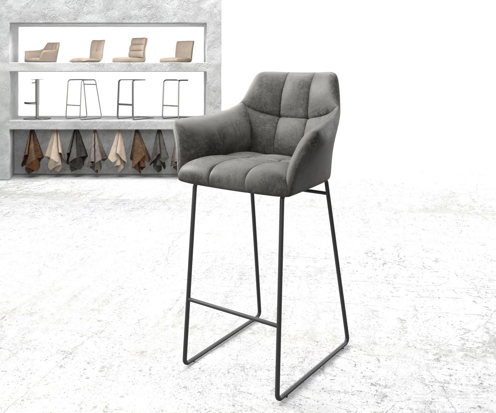 Barski stol Yulo, Material: Mikrofibra