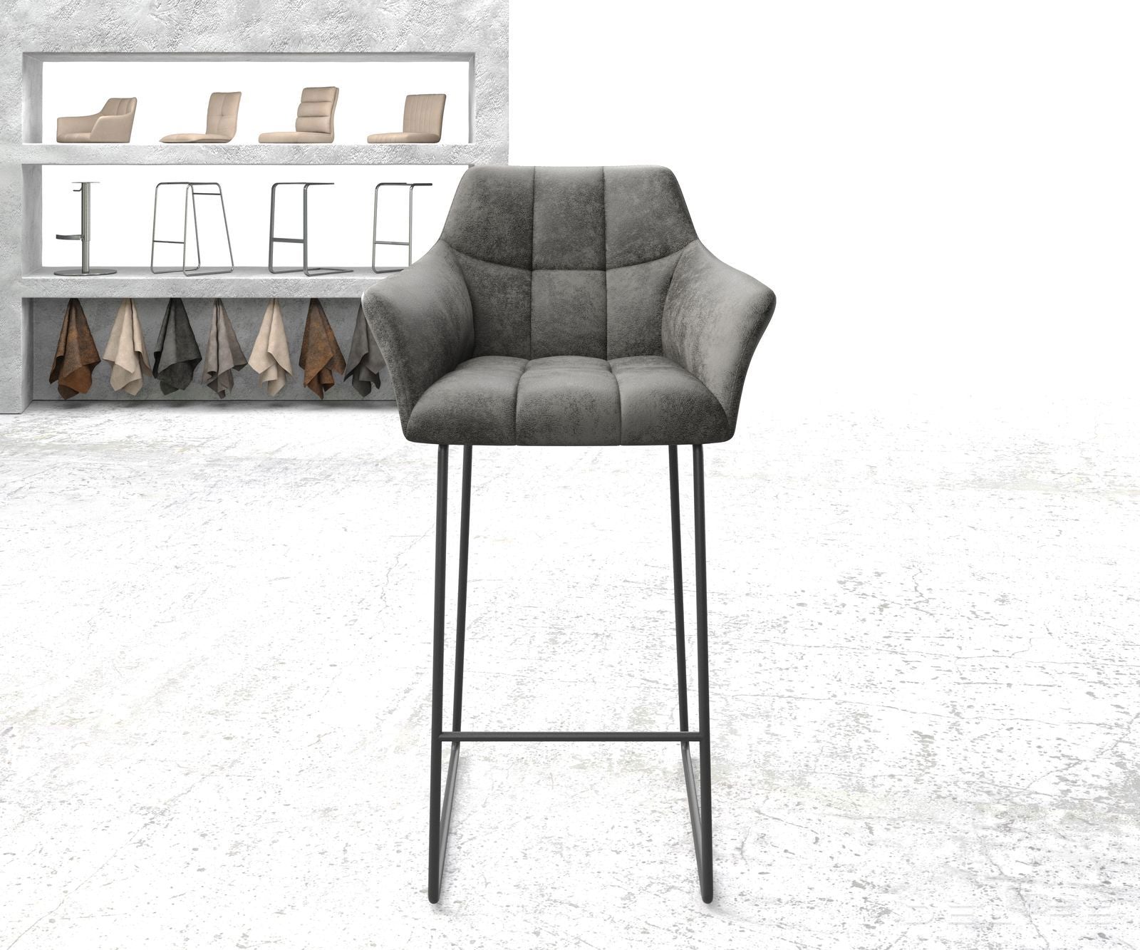 Barski stol Yulo, Material: Mikrofibra