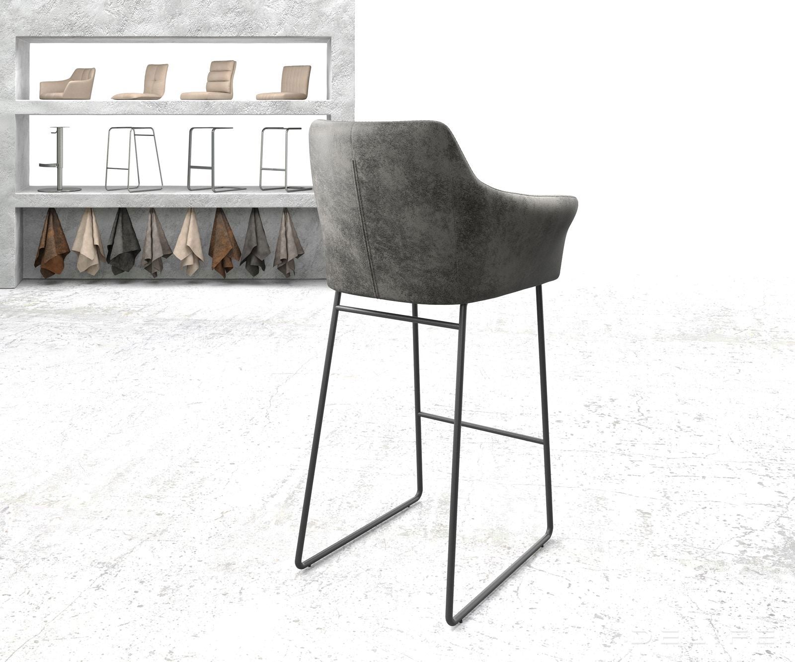 Barski stol Yulo, Material: Mikrofibra