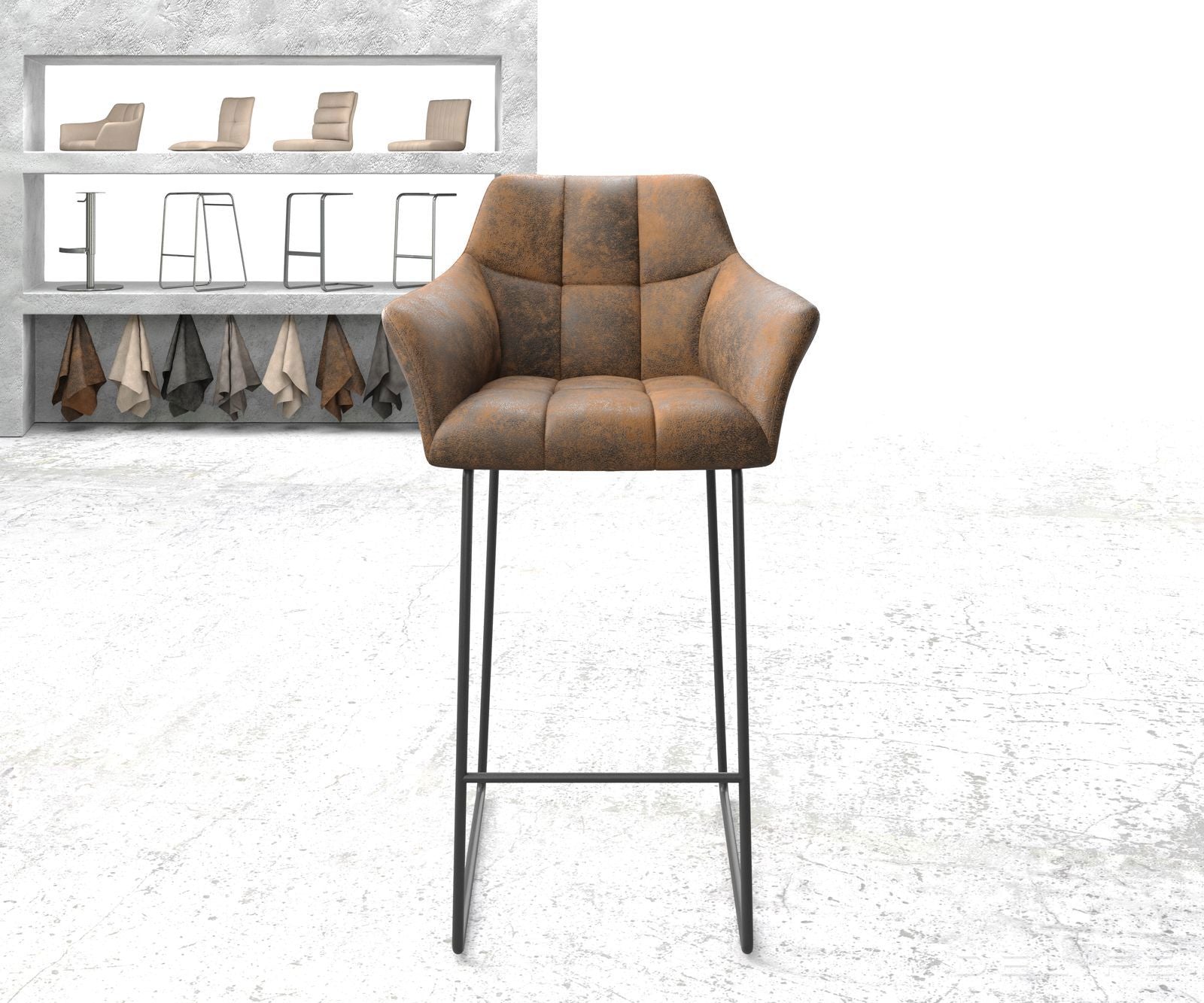 Barski stol Yulo, Material: Mikrofibra