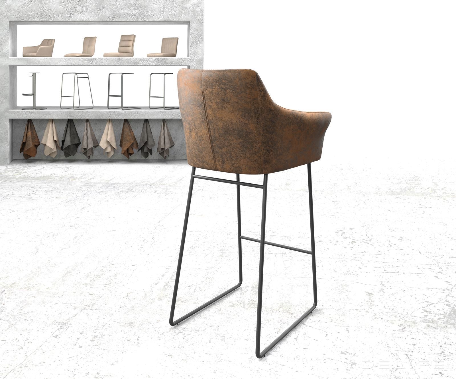 Barski stol Yulo, Material: Mikrofibra