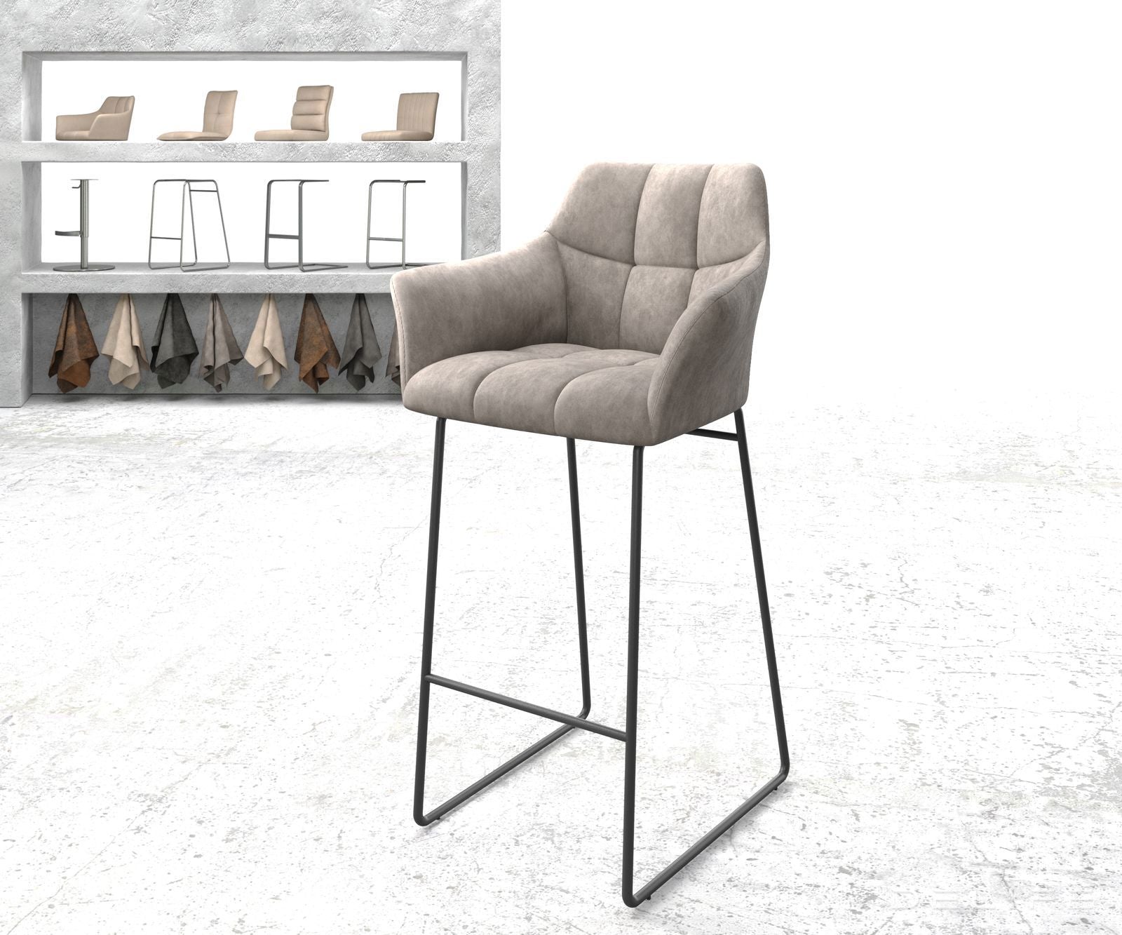 Barski stol Yulo, Material: Mikrofibra