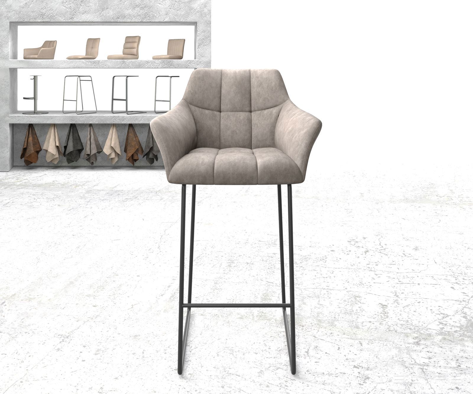 Barski stol Yulo, Material: Mikrofibra