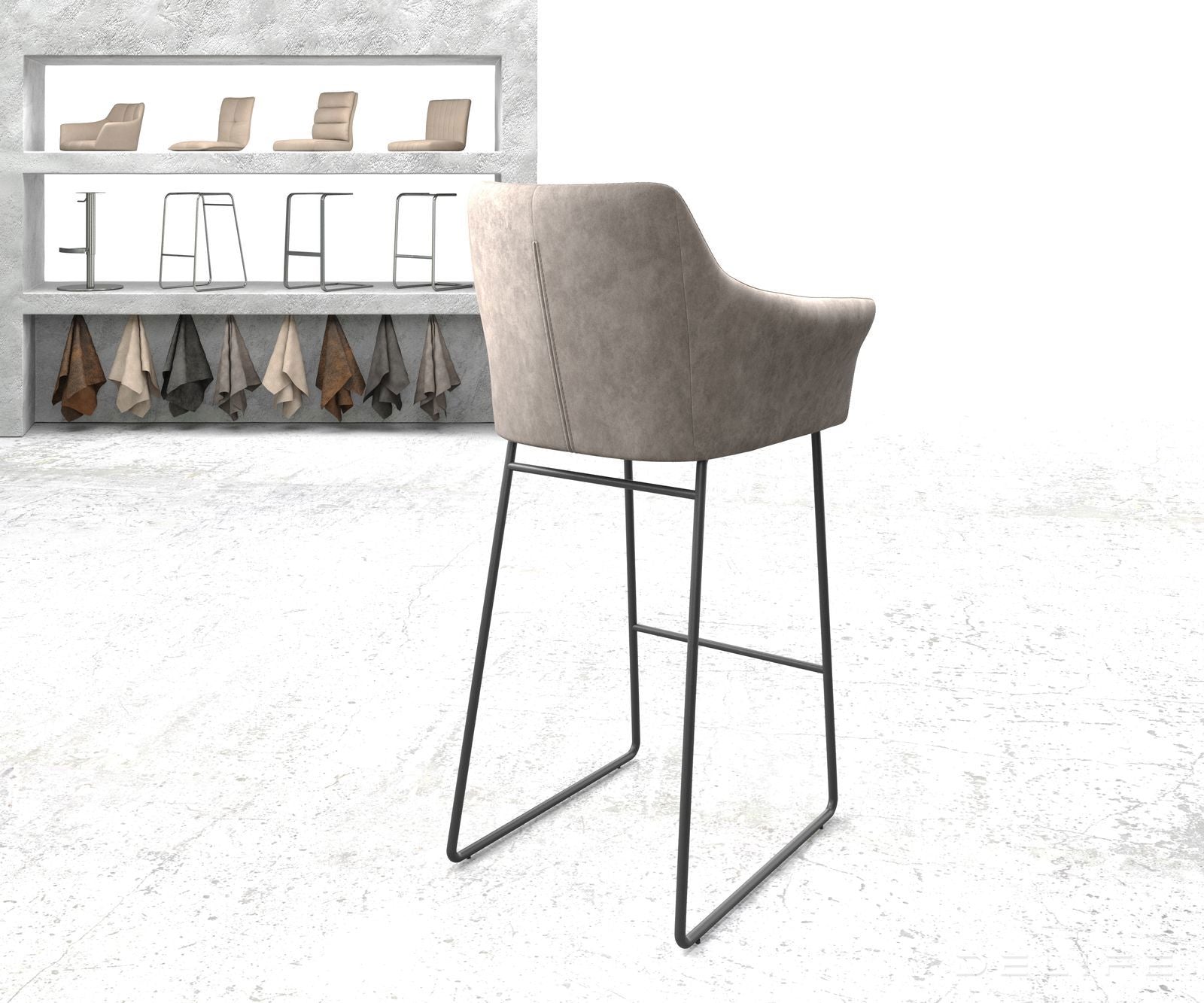 Barski stol Yulo, Material: Mikrofibra