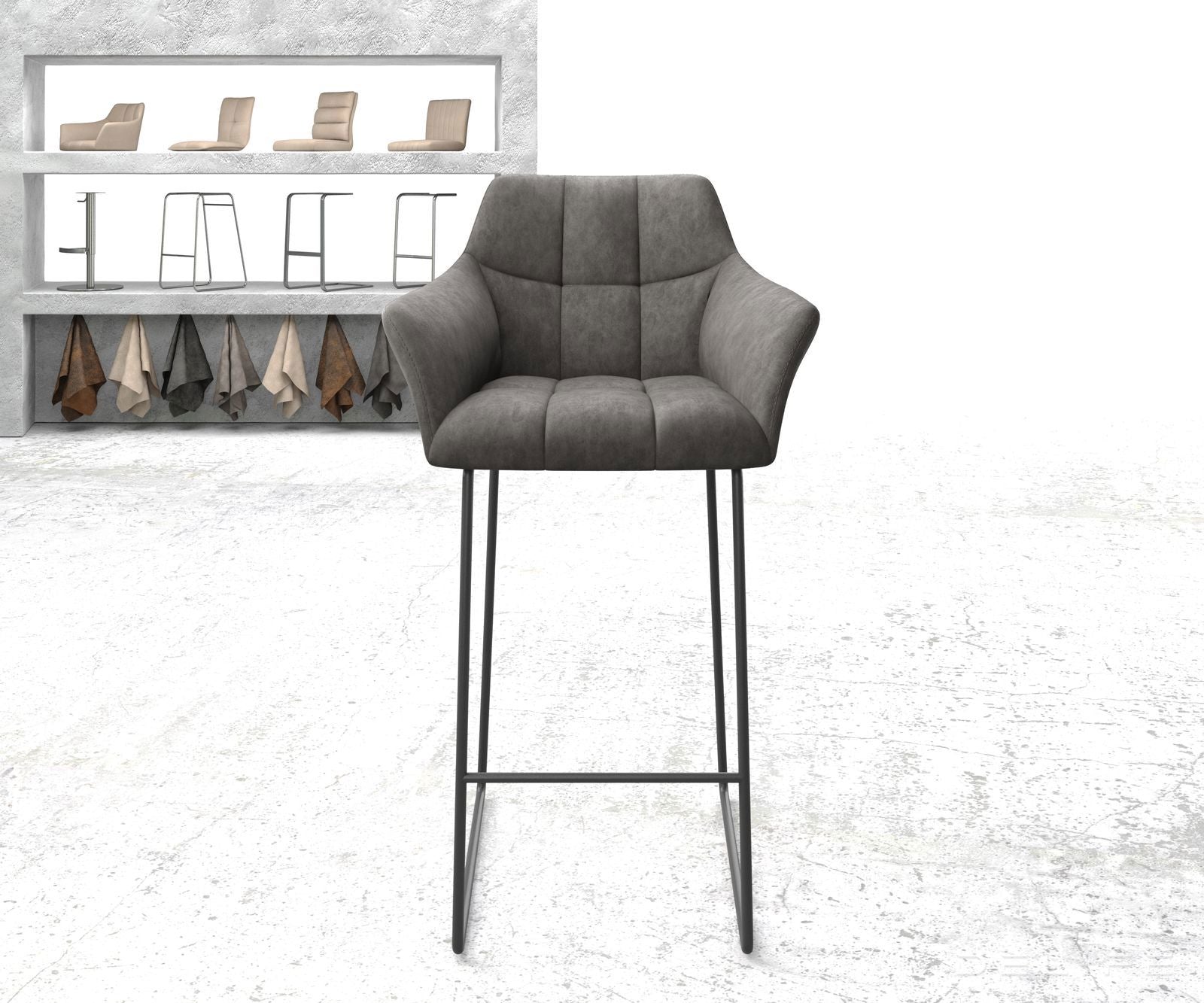 Barski stol Yulo, Material: Mikrofibra