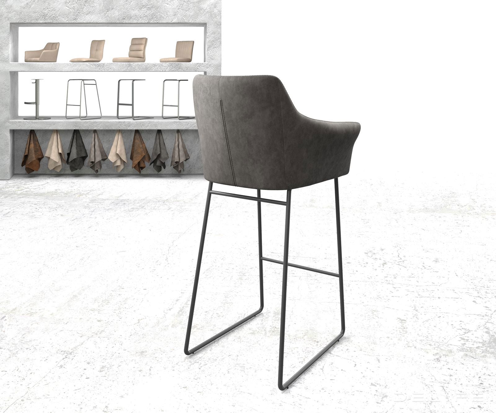 Barski stol Yulo, Material: Mikrofibra