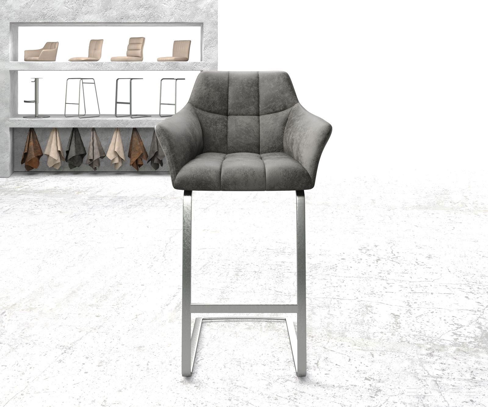 Barski stol Yulo, Material: Mikrofibra