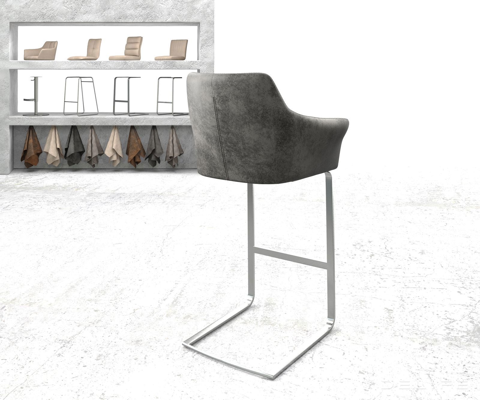 Barski stol Yulo, Material: Mikrofibra