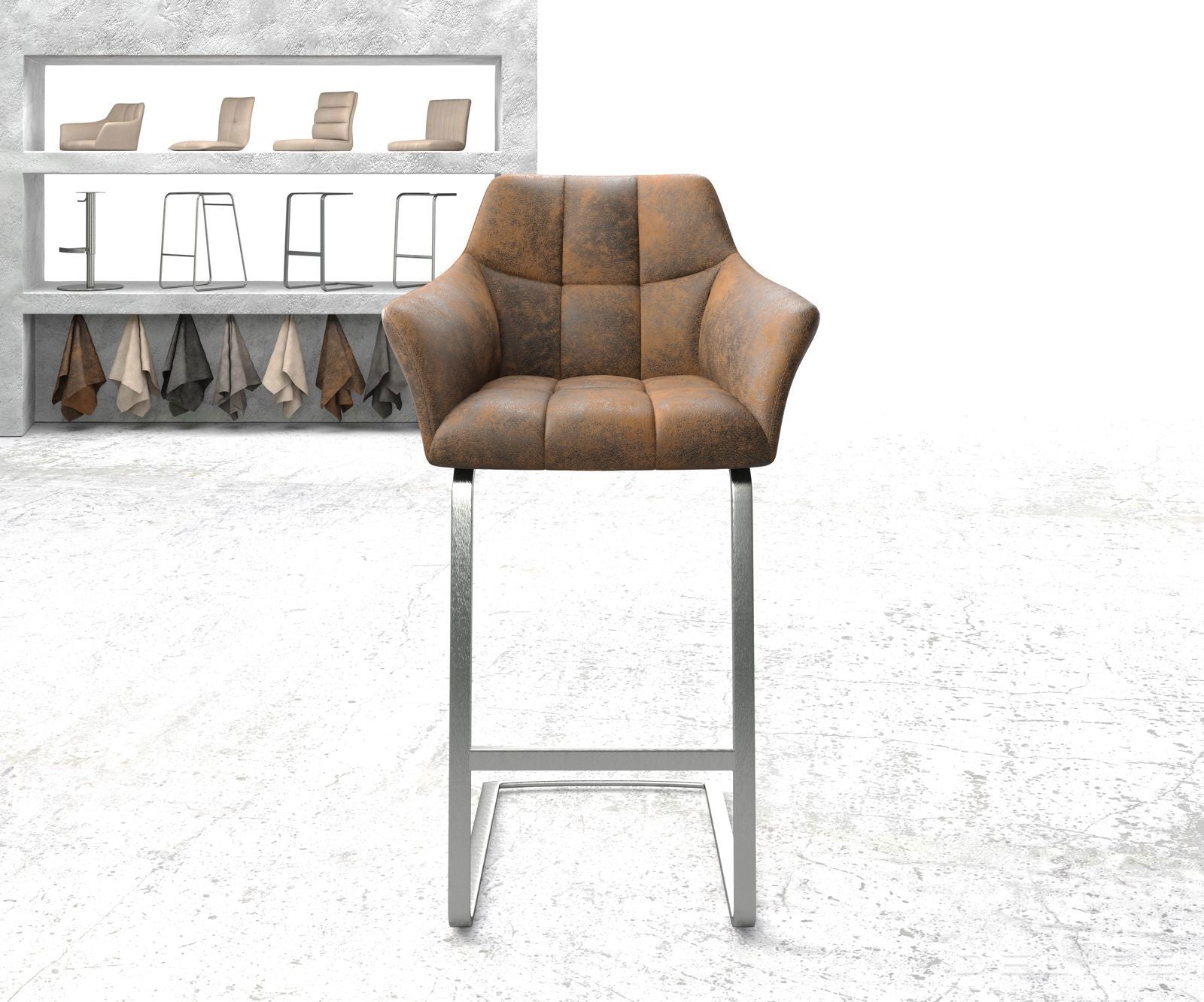 Barski stol Yulo, Material: Mikrofibra