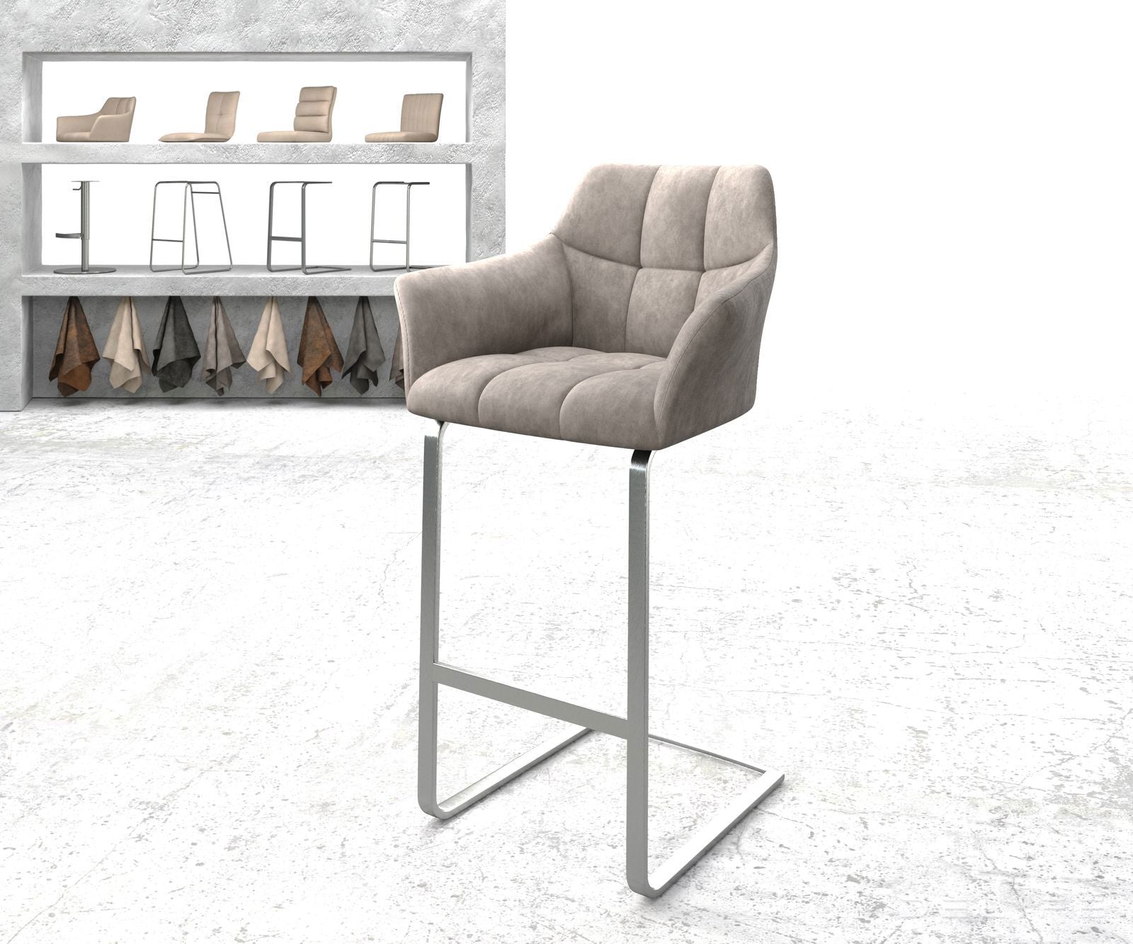 Barski stol Yulo, Material: Mikrofibra