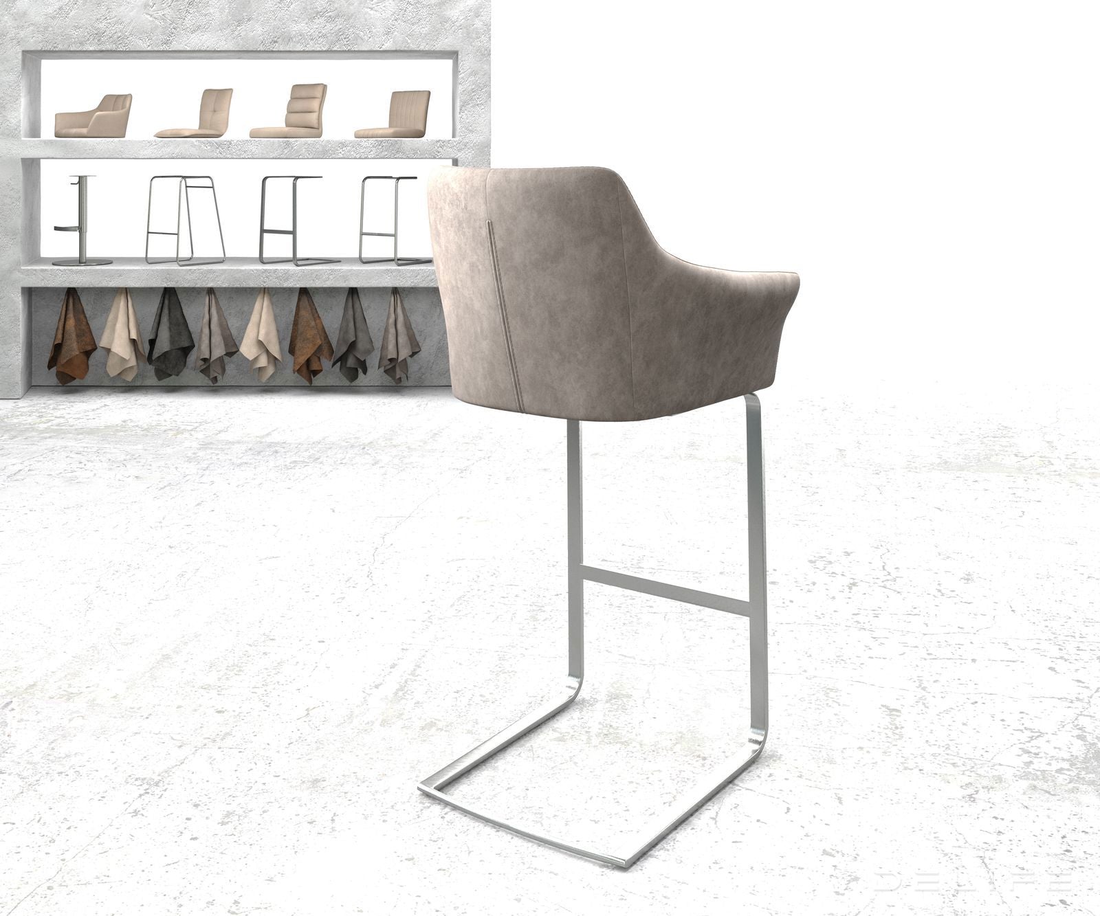 Barski stol Yulo, Material: Mikrofibra