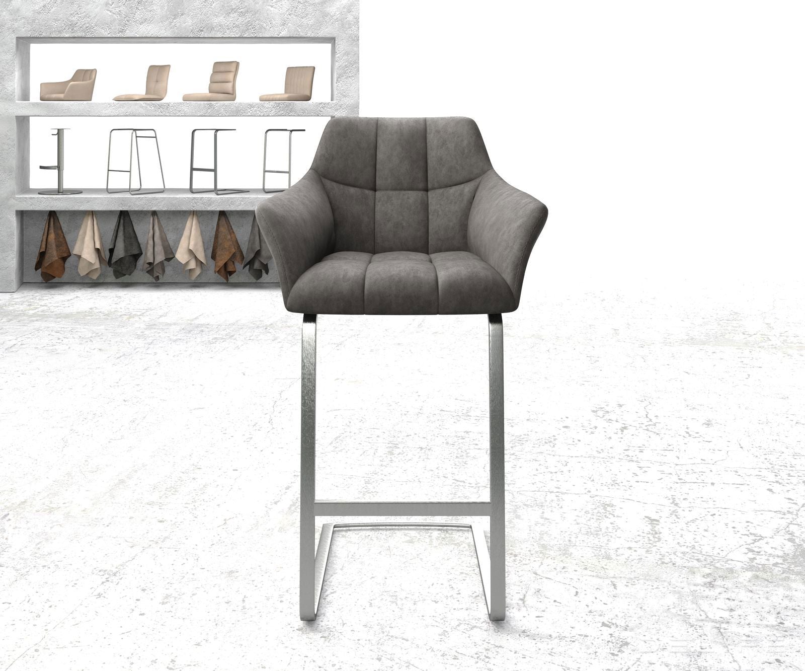 Barski stol Yulo, Material: Mikrofibra