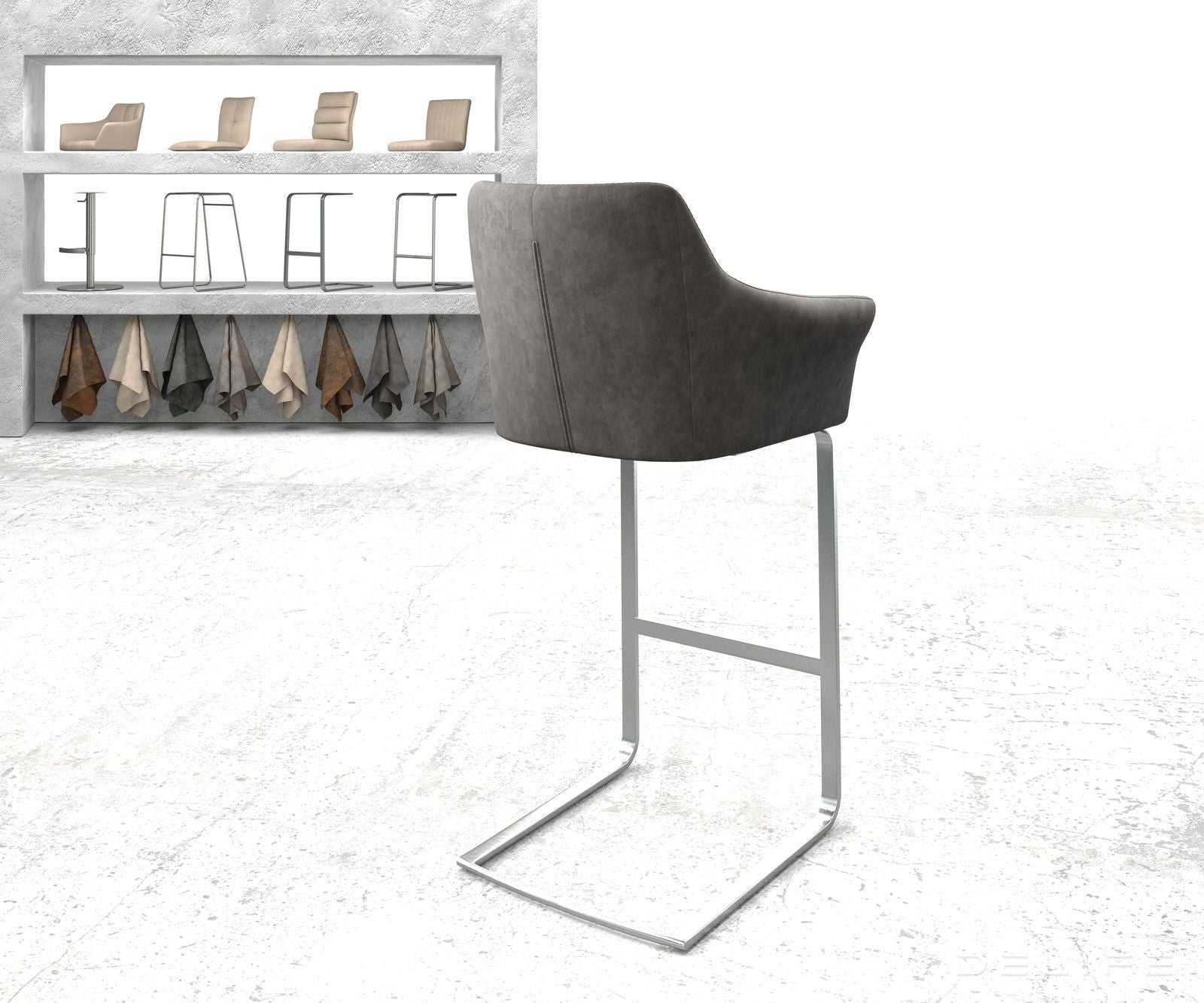 Barski stol Yulo, Material: Mikrofibra