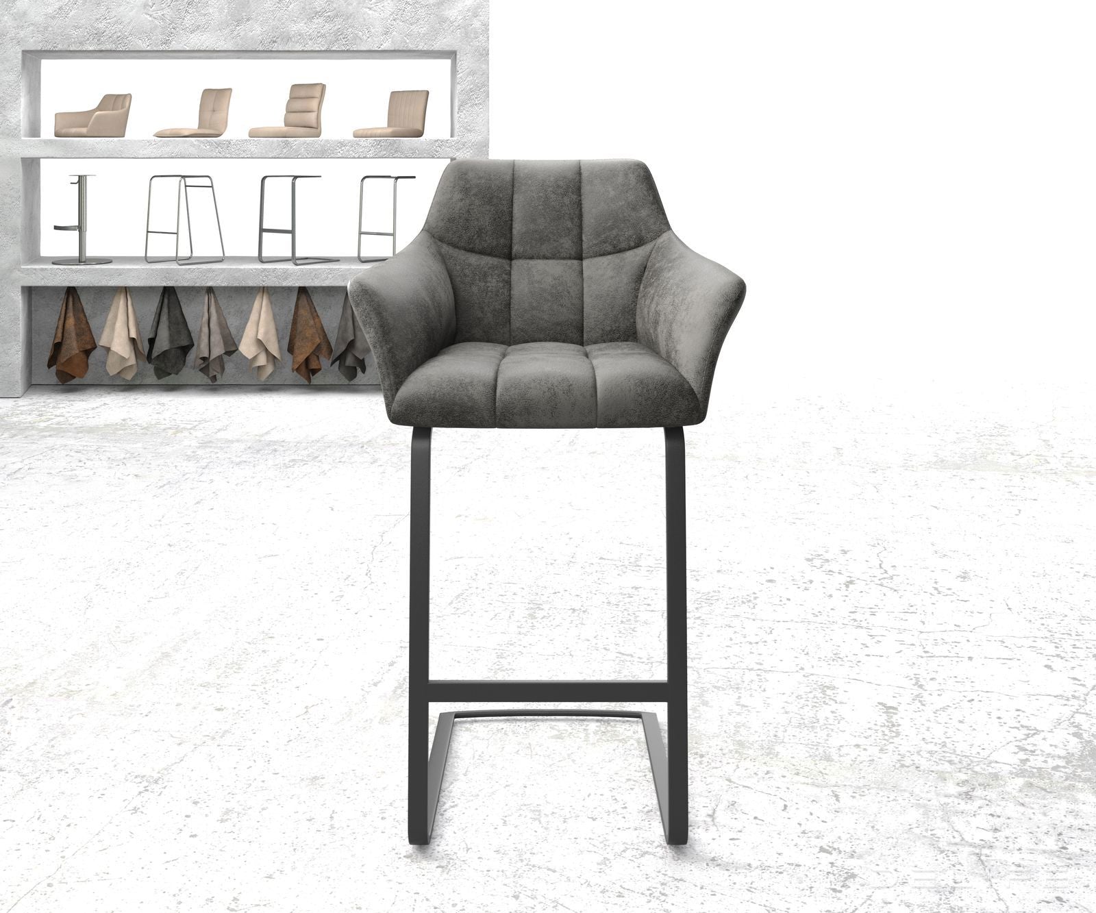 Barski stol Yulo, Material: Mikrofibra